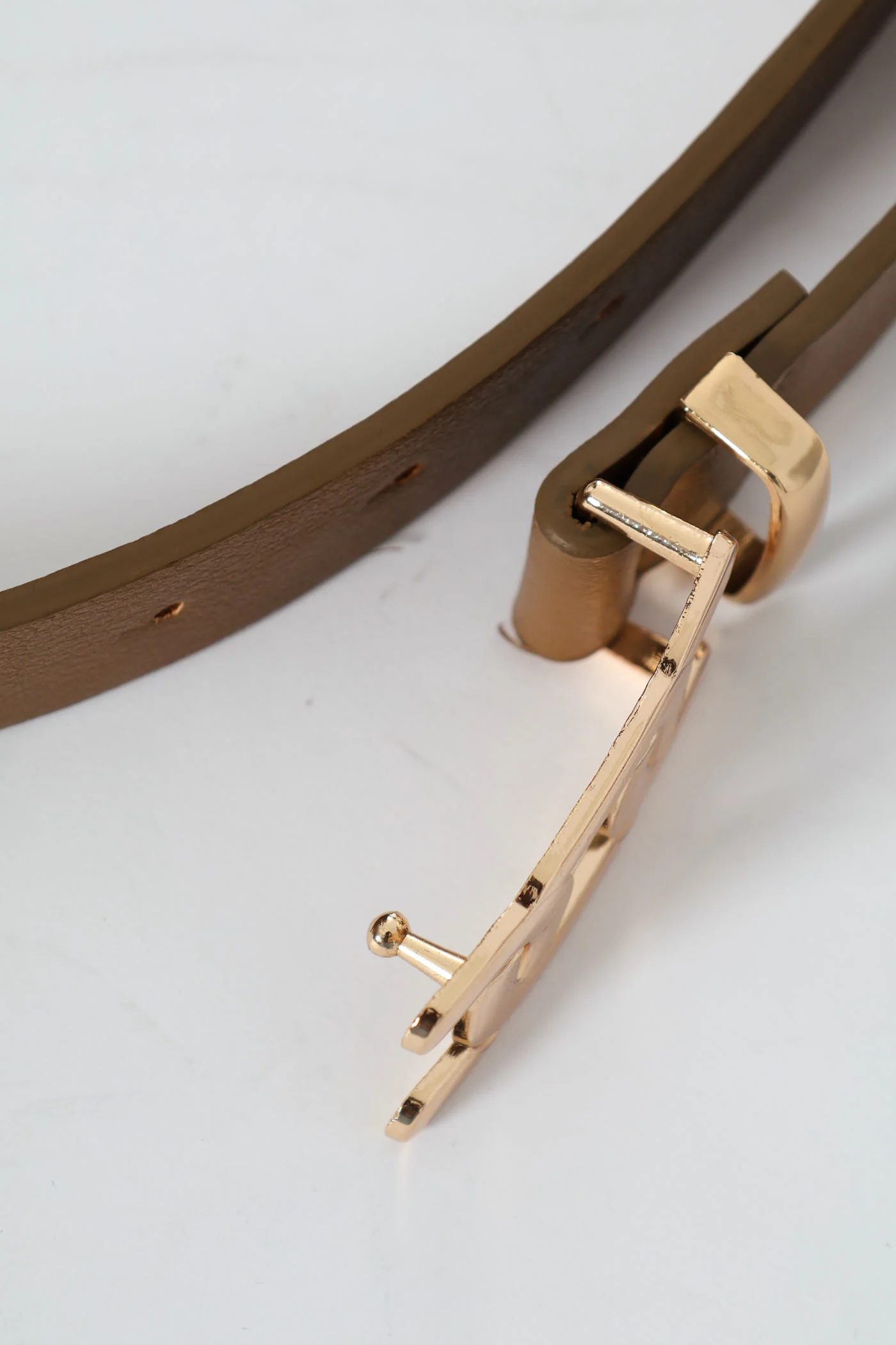 Interlinked Buckle Fashion Belt - Khaki - Image 2