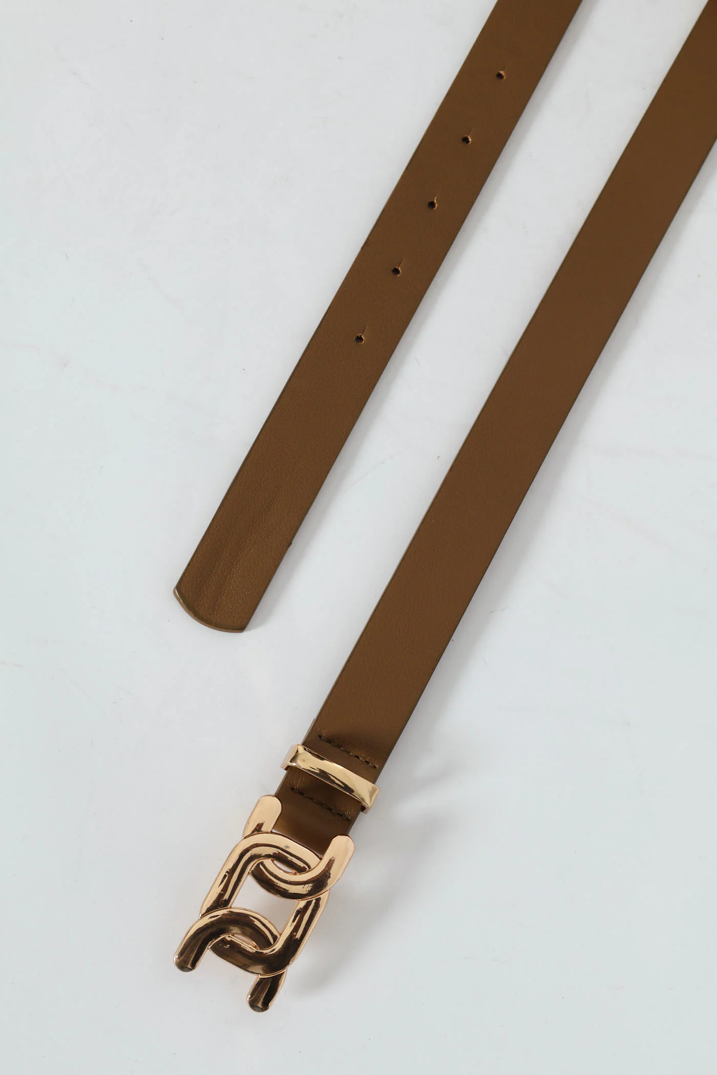 Interlinked Buckle Fashion Belt - Khaki - Image 3