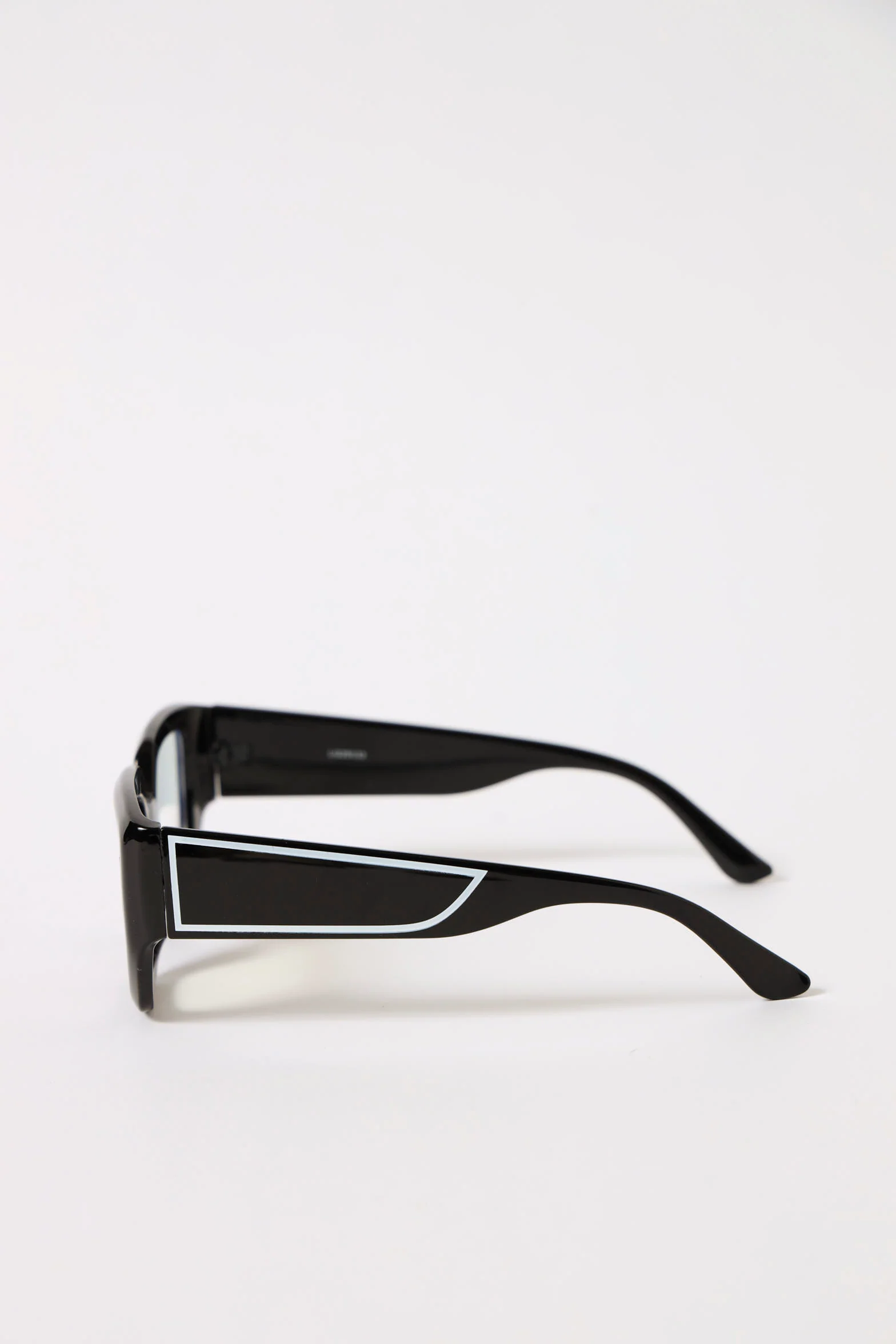 Irregular Bold Blue Block Lens Glasses - Black - Image 2