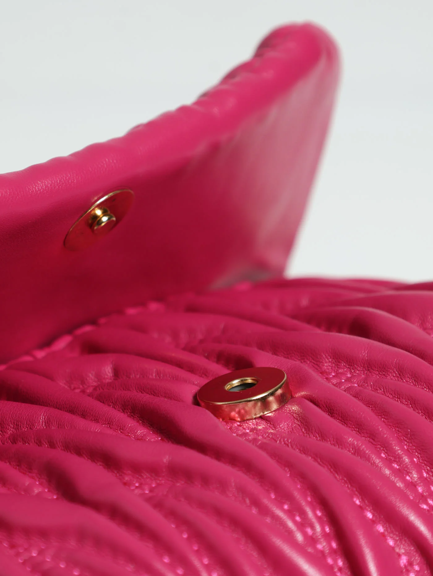 Irregular Quilted Satchel Bag - Cerise - Image 6