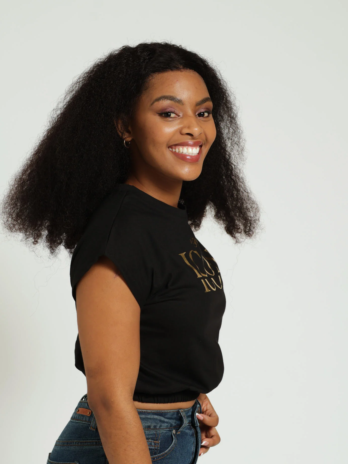 It Girl Slogan Tee - Black - Image 2