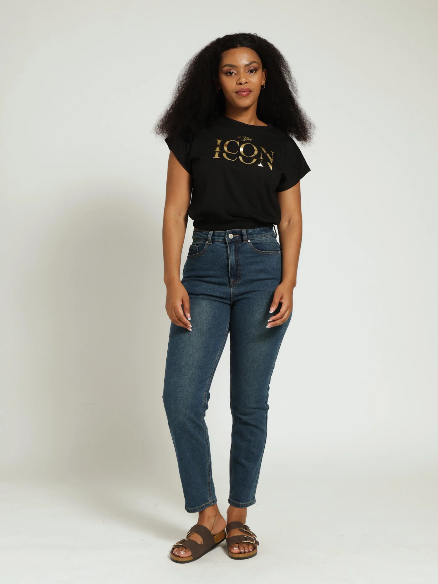 It Girl Slogan Tee - Black - Image 4