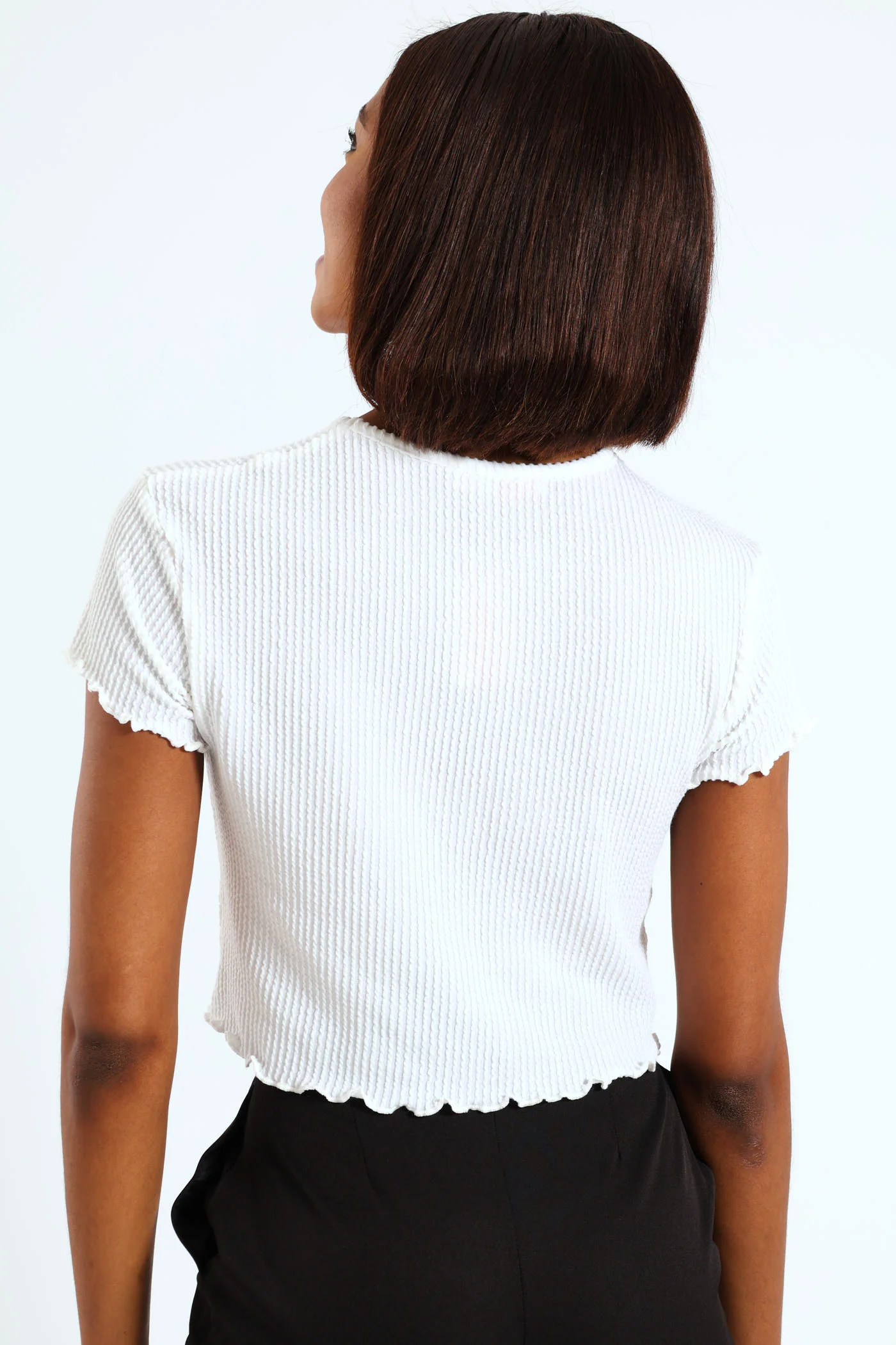 Jacquard Knit Tee - White - Image 5
