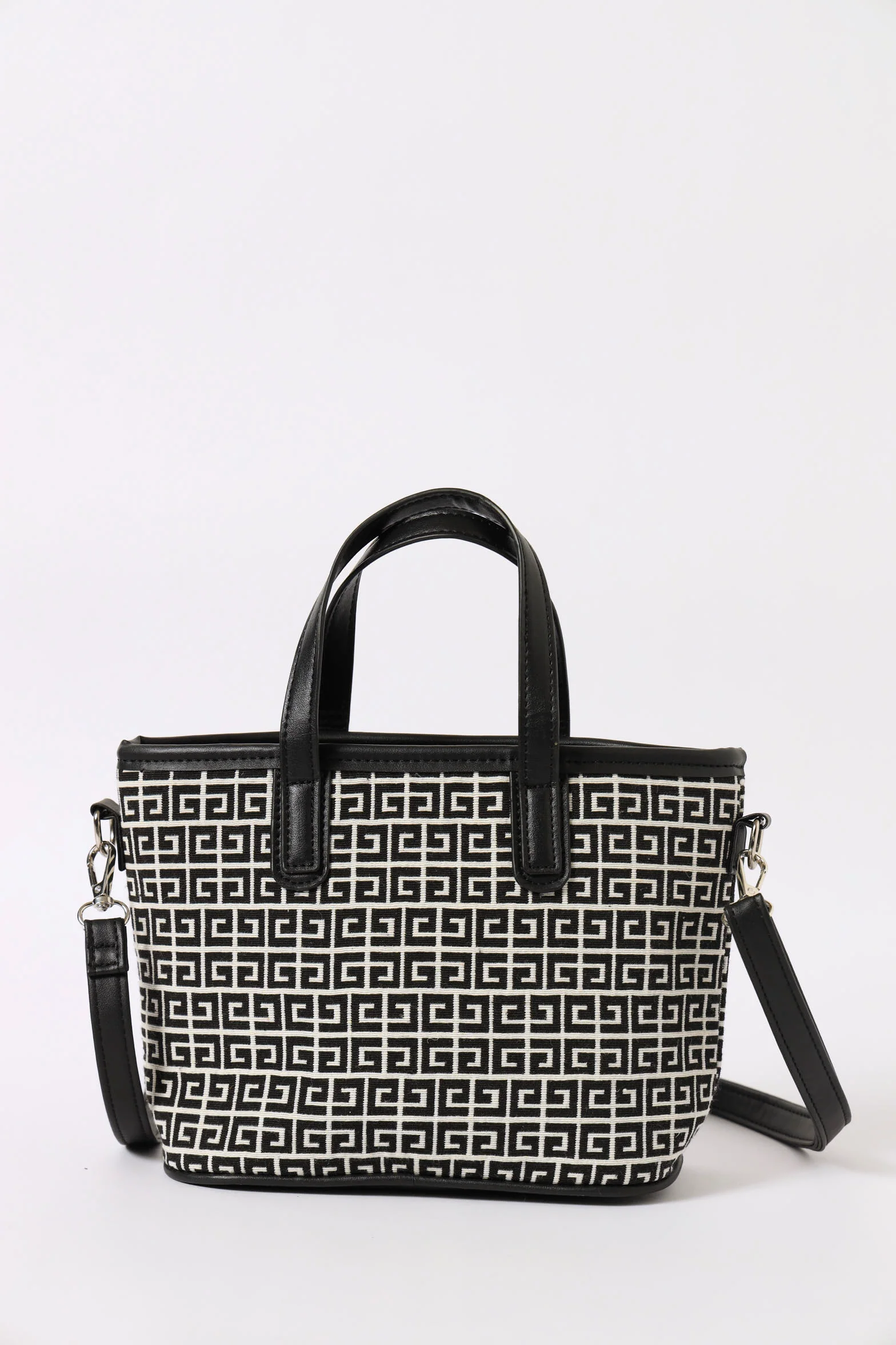 Jacquard Monogram Tote Bag - Black - Image 3