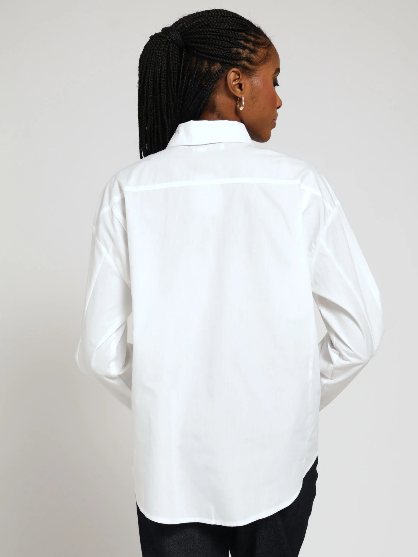 Jewelled Pocket Poplin Top - White - Image 3