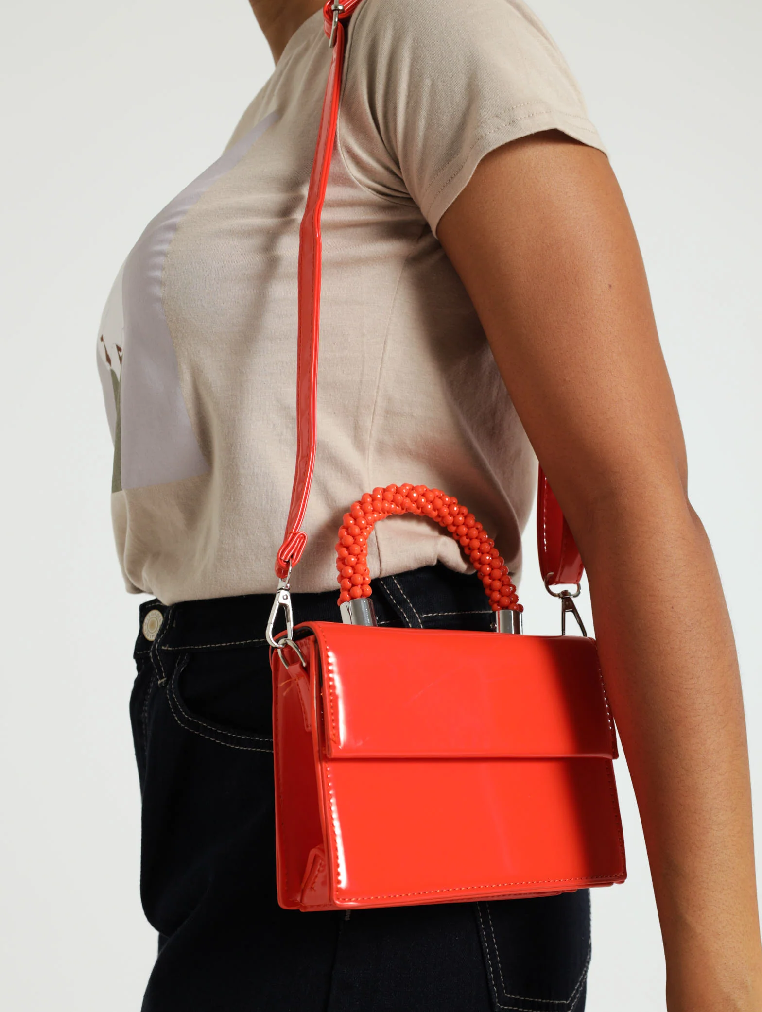 Jewelled Top Handle Satchel