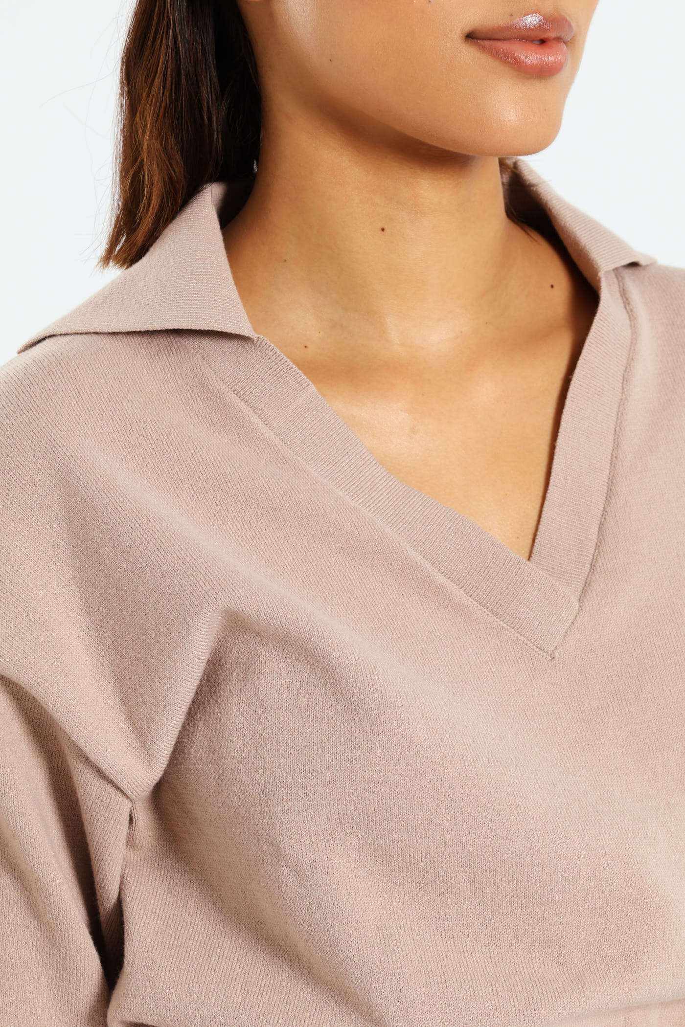 Johnny Collar Pullover - Stone - Image 4
