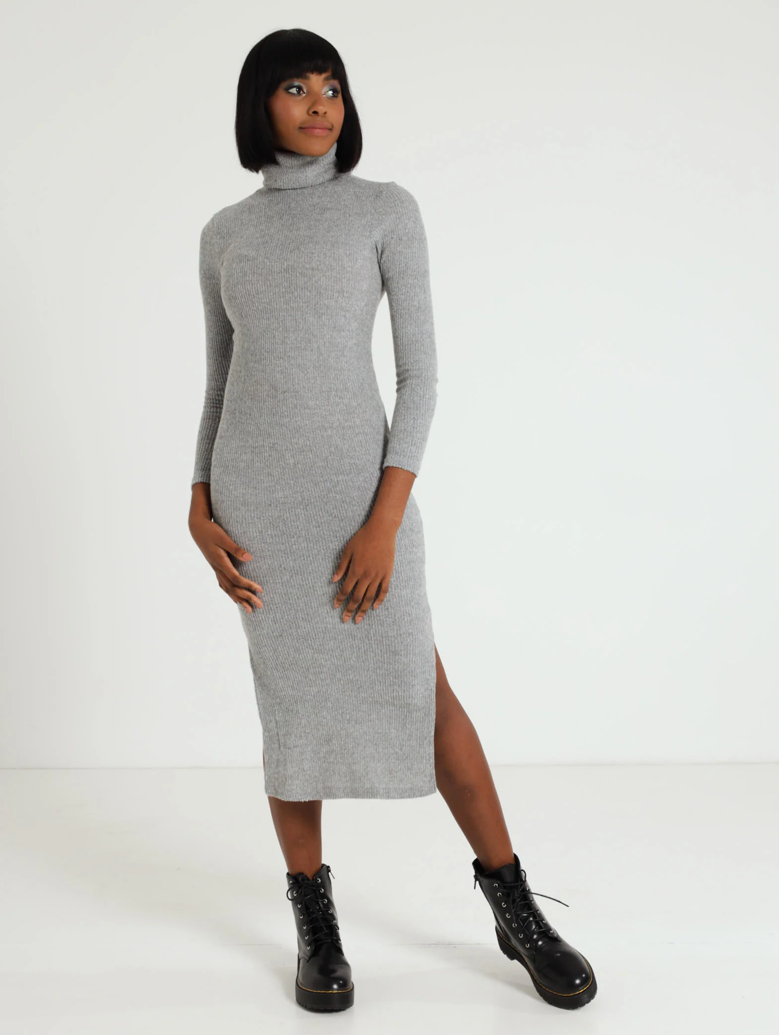 Knit Midaxi Poloneck Dress - Image 2