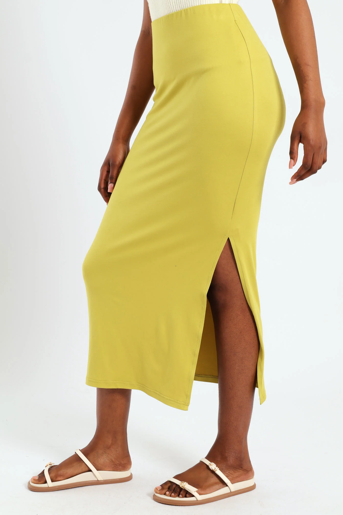Knit Skirt - Chartreuse - Image 2