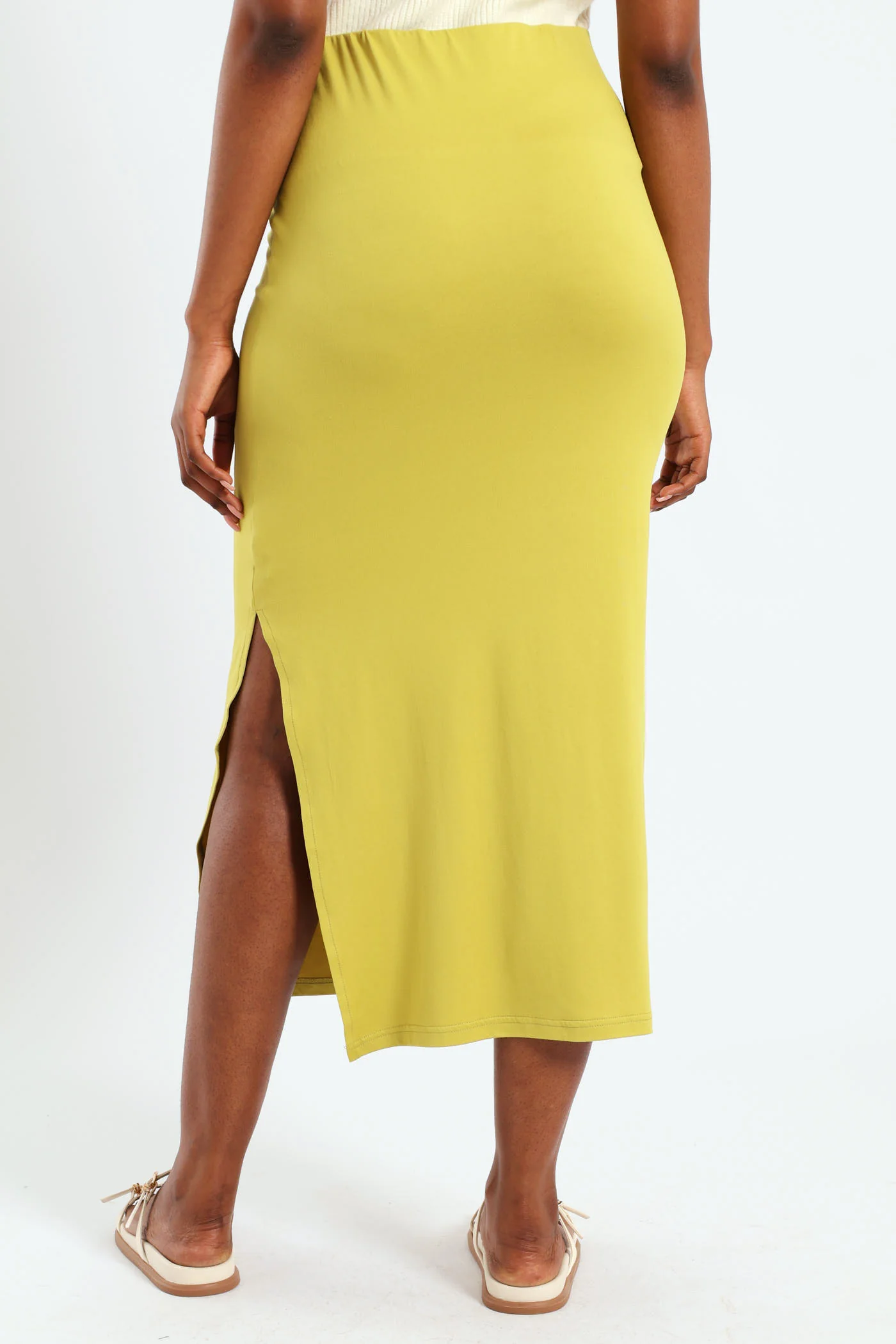 Knit Skirt - Chartreuse - Image 4