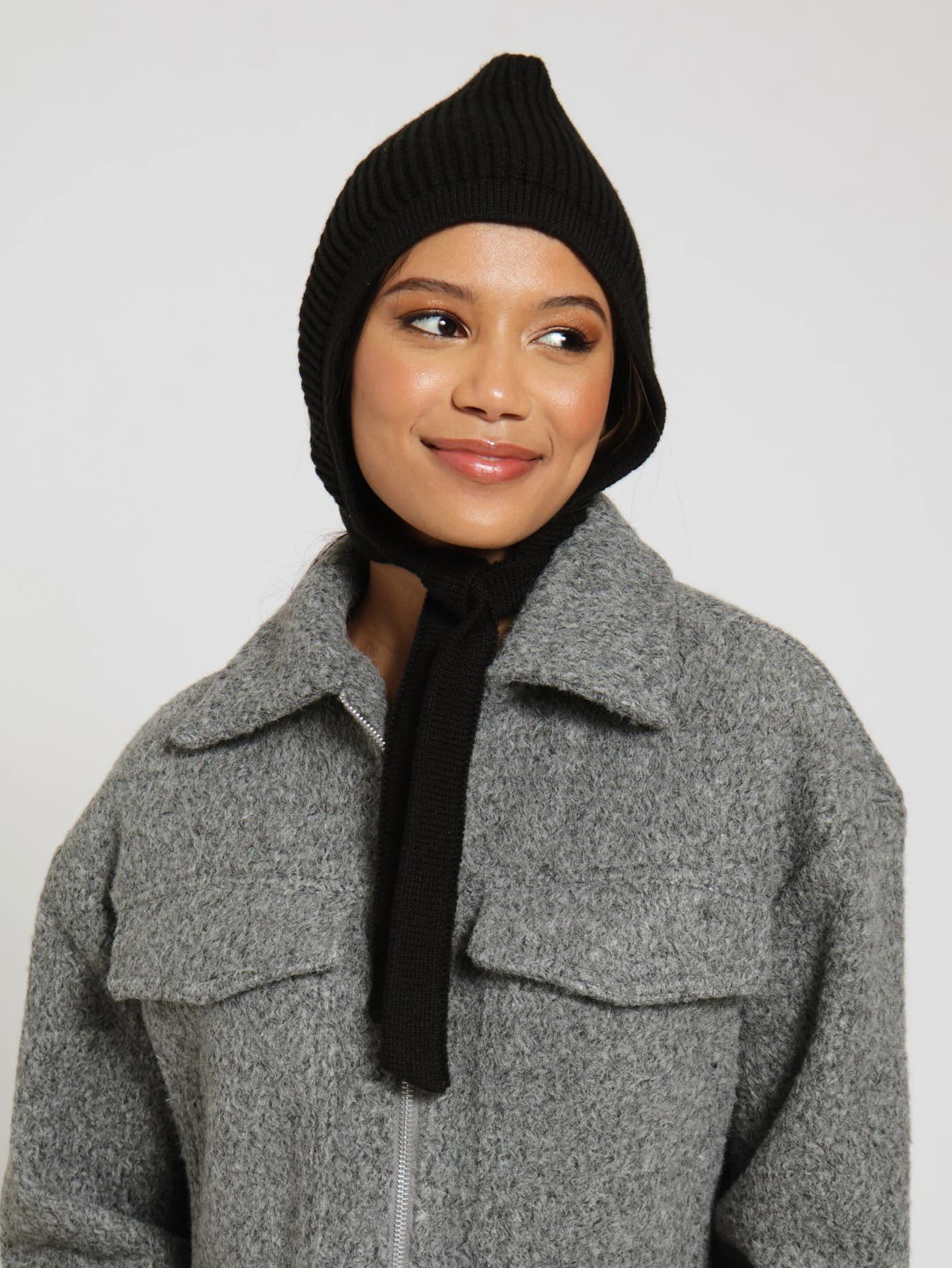 Knitted Hoody - Black