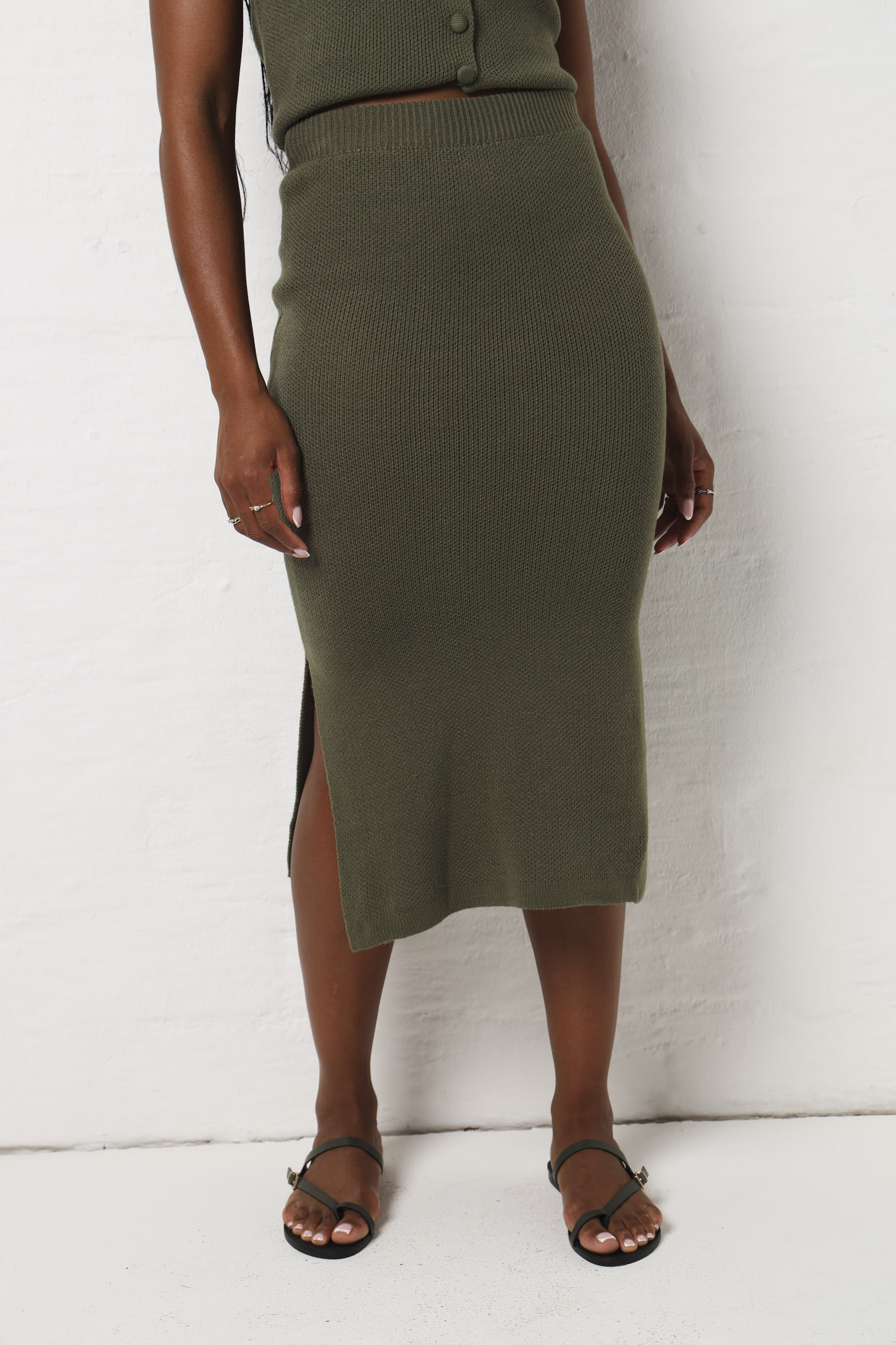 Knitwear Midi Skirt - Fatigue