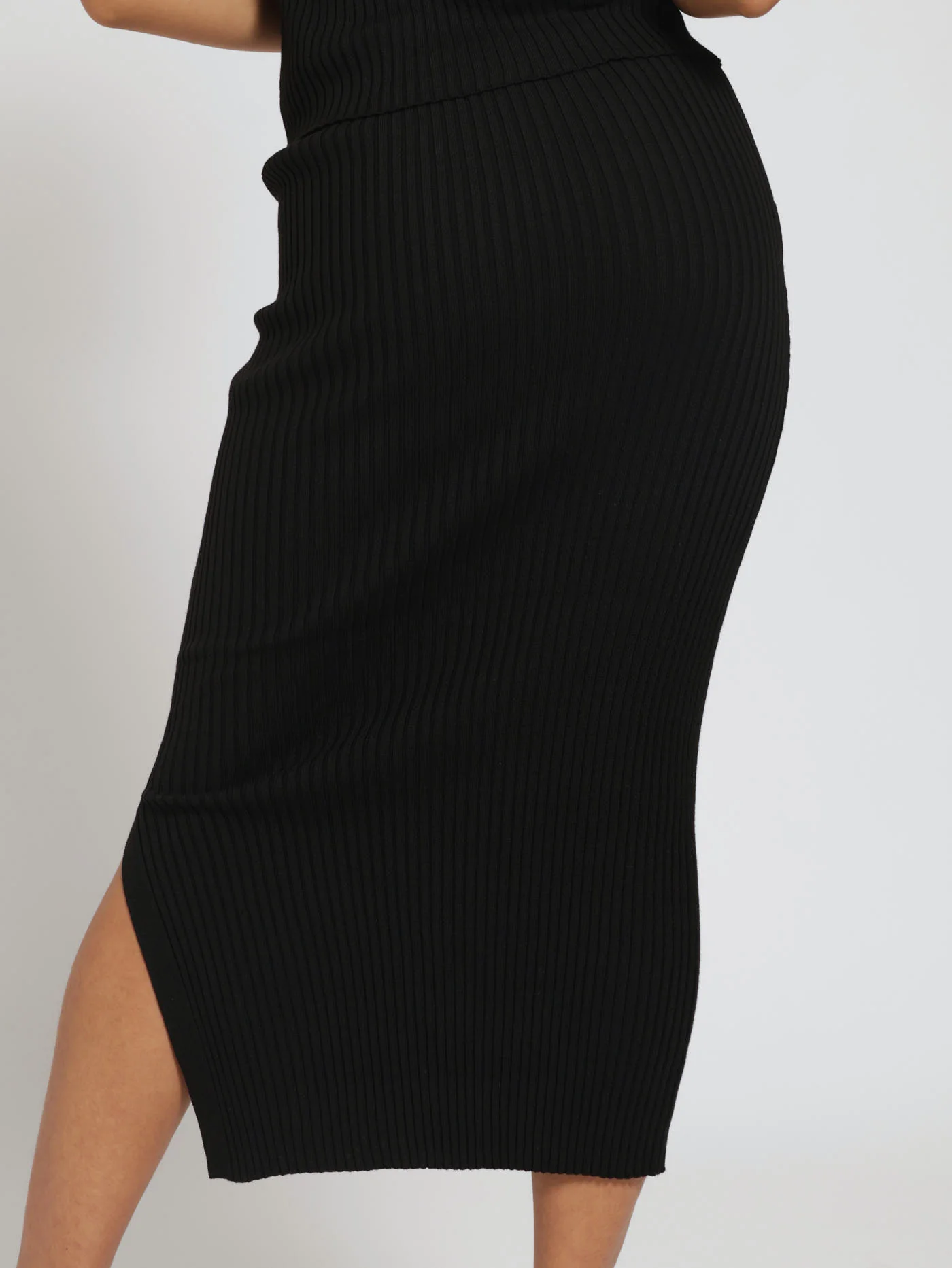 Knitwear Midi Skirt - Black - Image 3