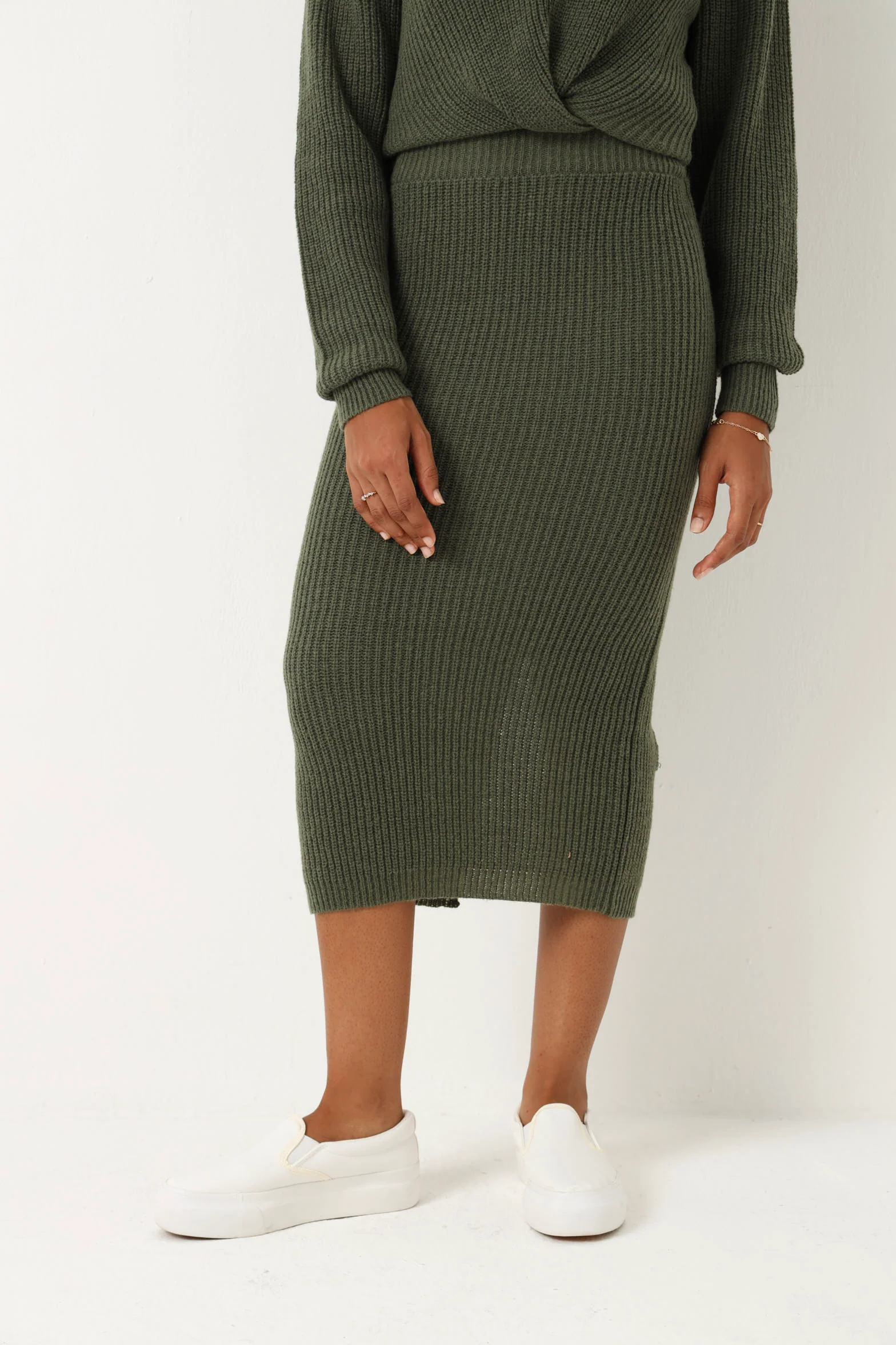 Knitwear Midi Skirt - Fatigue