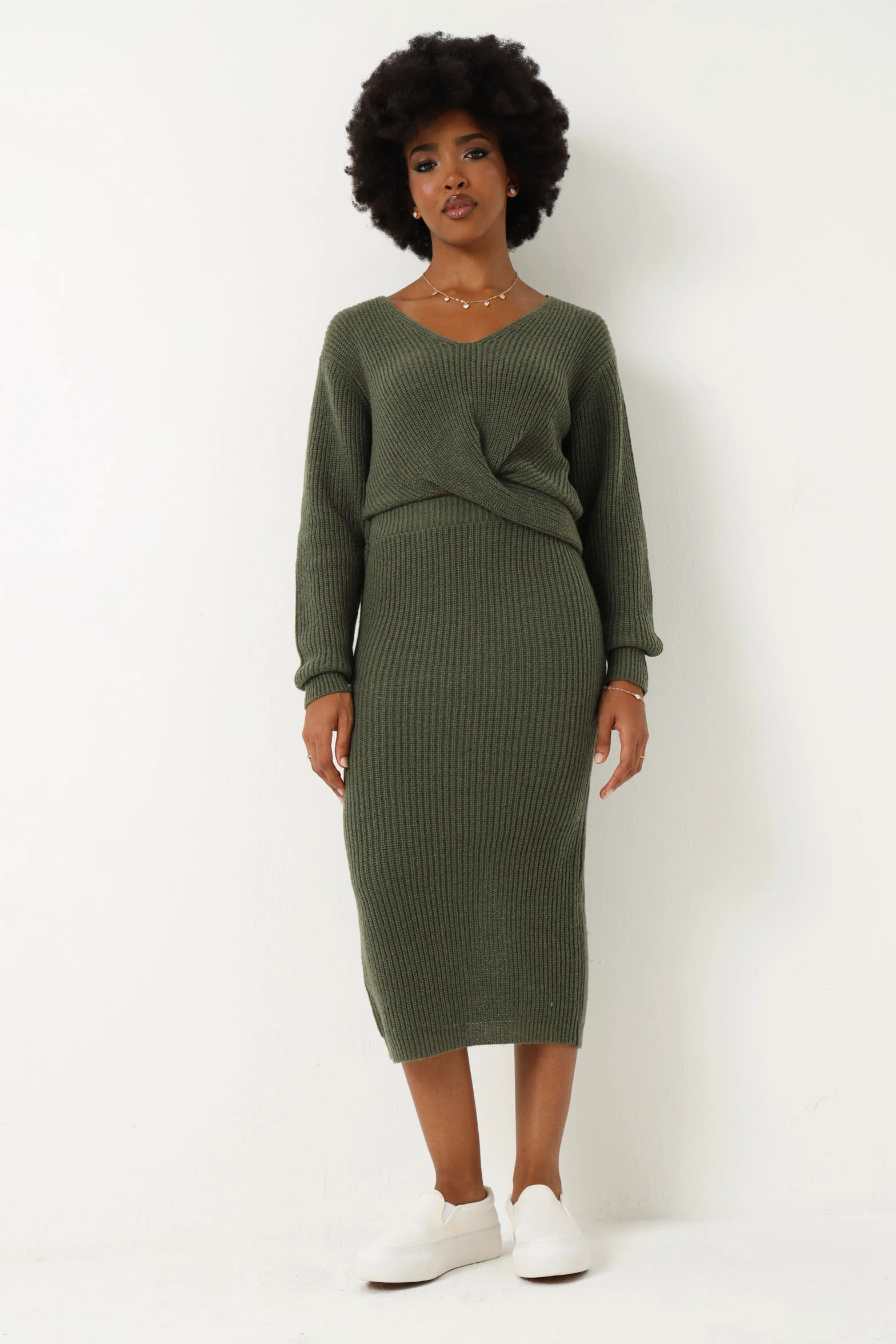 Knitwear Midi Skirt - Fatigue - Image 5