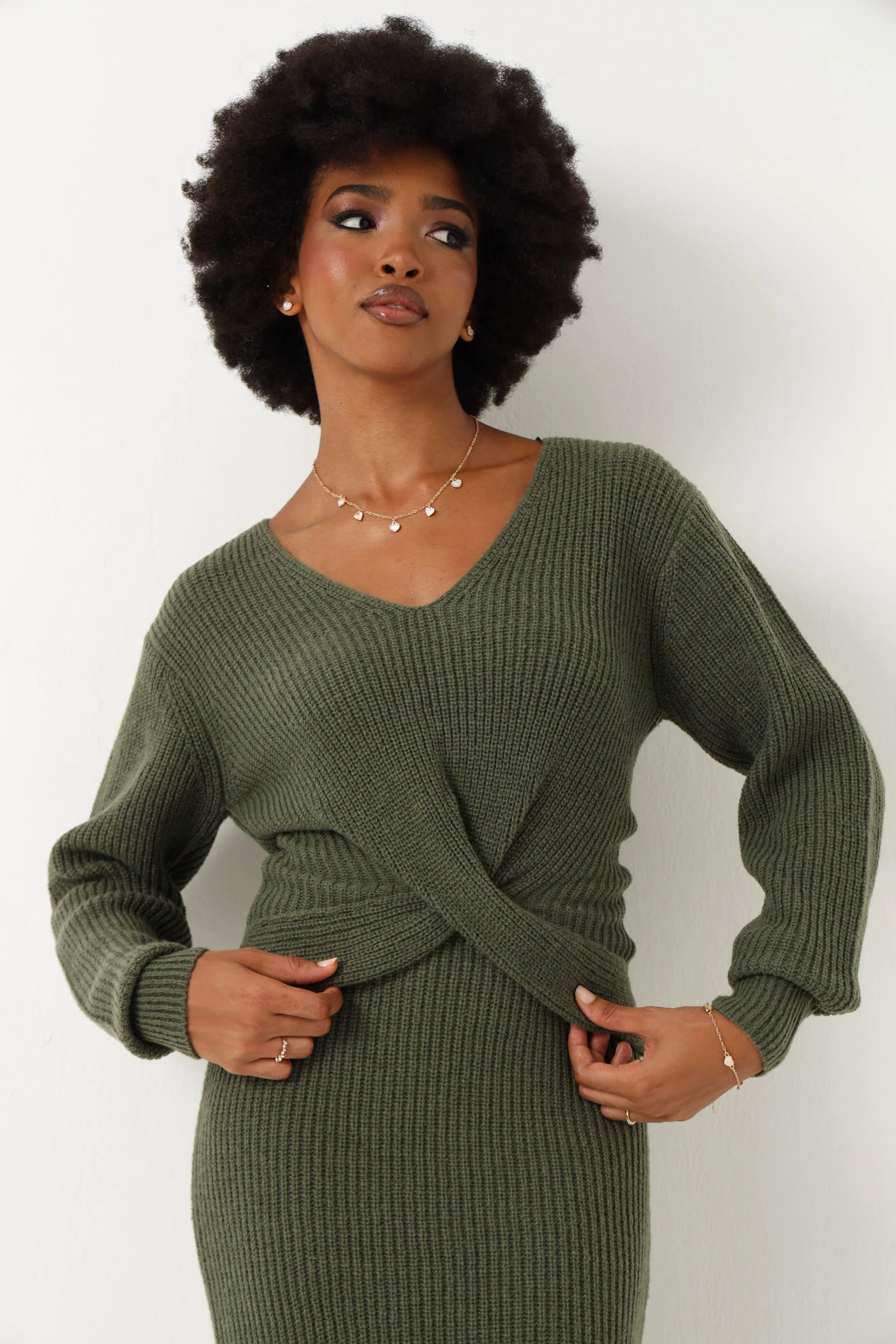 Knot Front Pullover - Fatigue