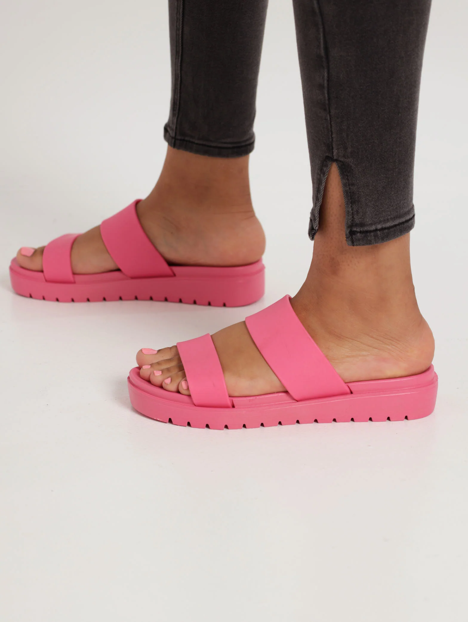 Basic PVC Flatform Sandal - Pink - Image 2