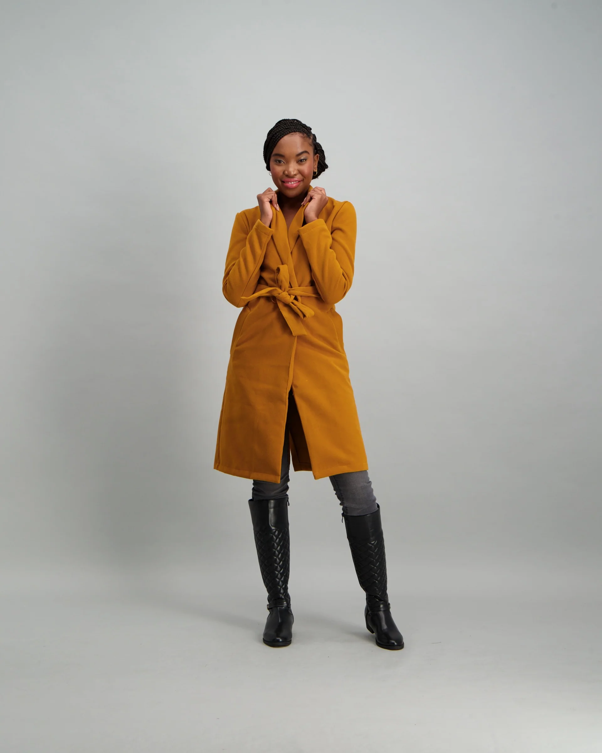 Belted Long Sleeve Jacket - Gold - Image 2