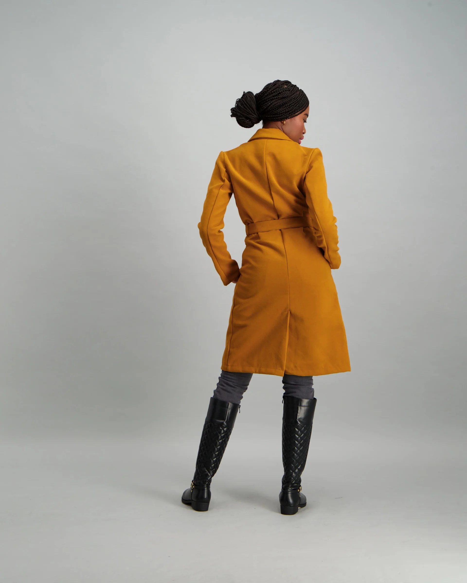 Belted Long Sleeve Jacket - Gold - Image 4
