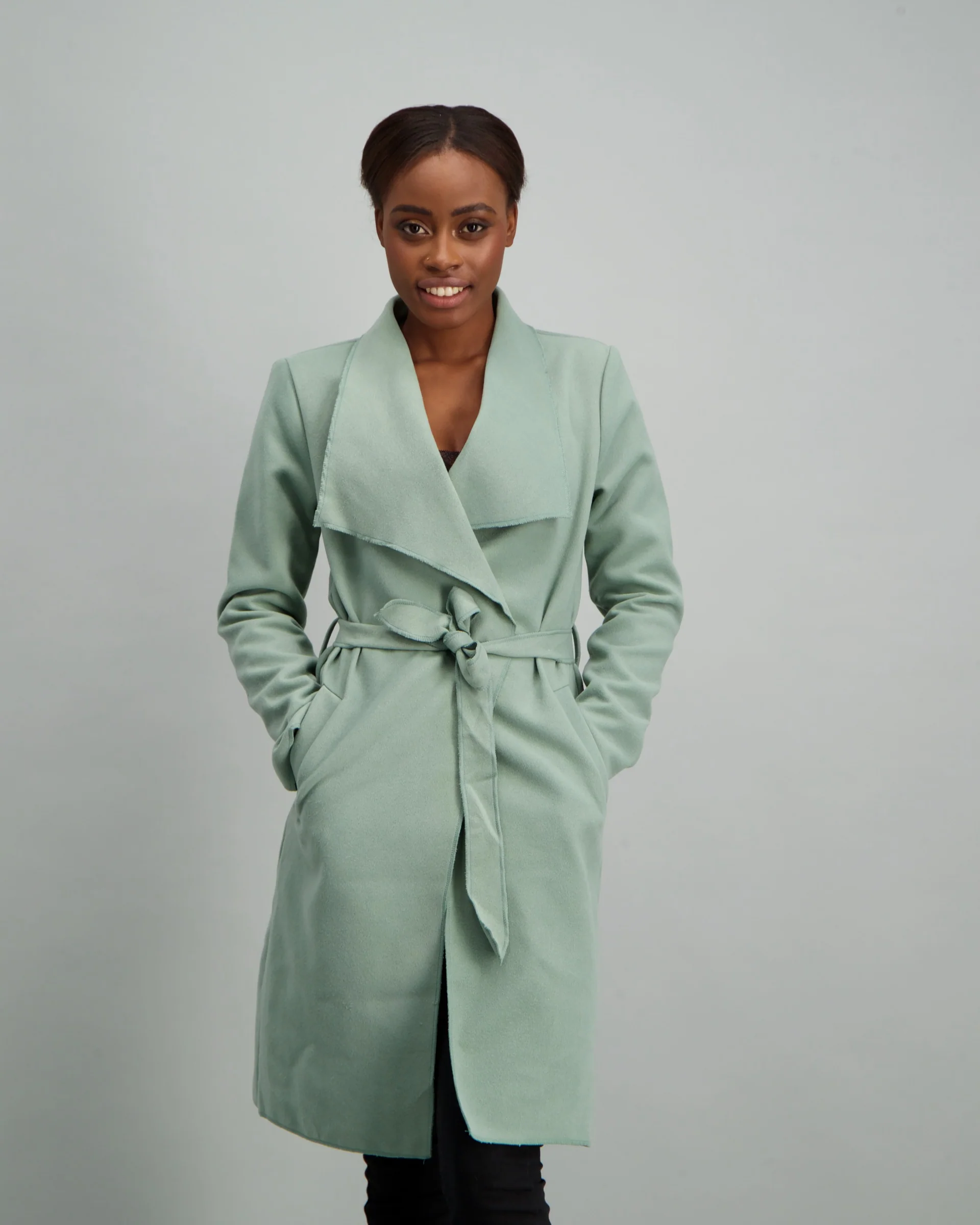 Big Collar Unlined Jacket - Sage