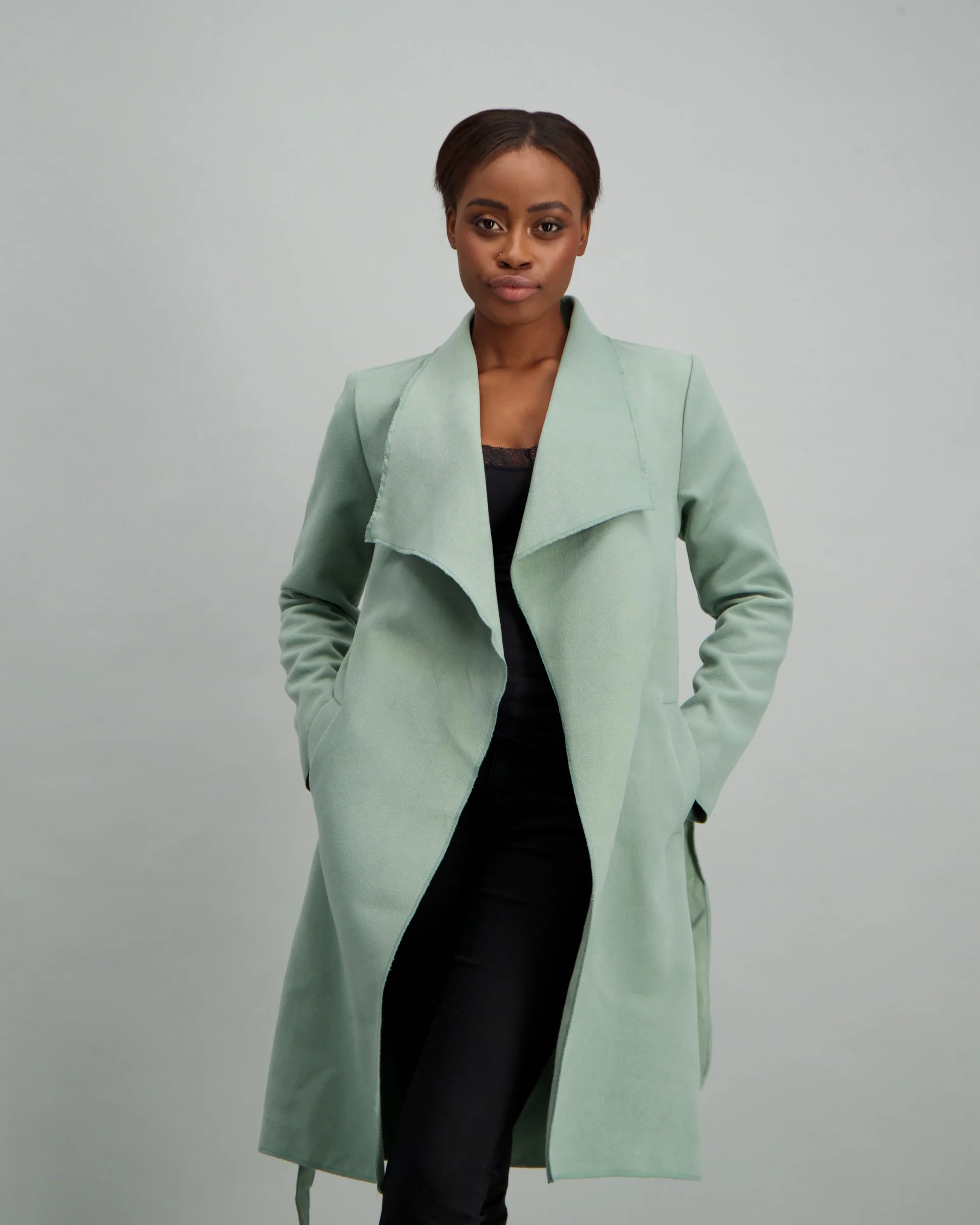 Big Collar Unlined Jacket - Sage - Image 5