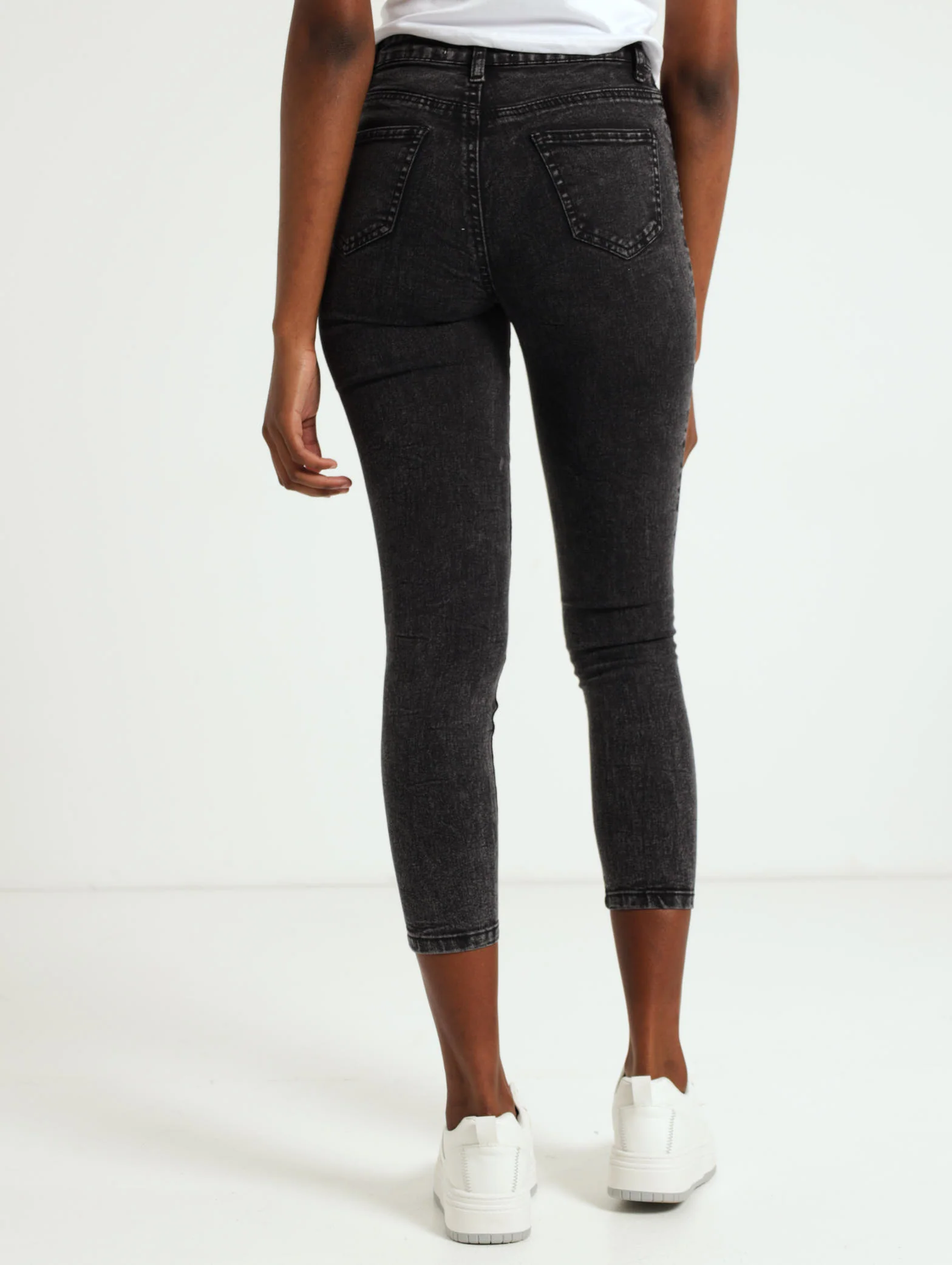Black Acid Hi-Rise Ankle Grazer Skinny Denim Jean - Image 3