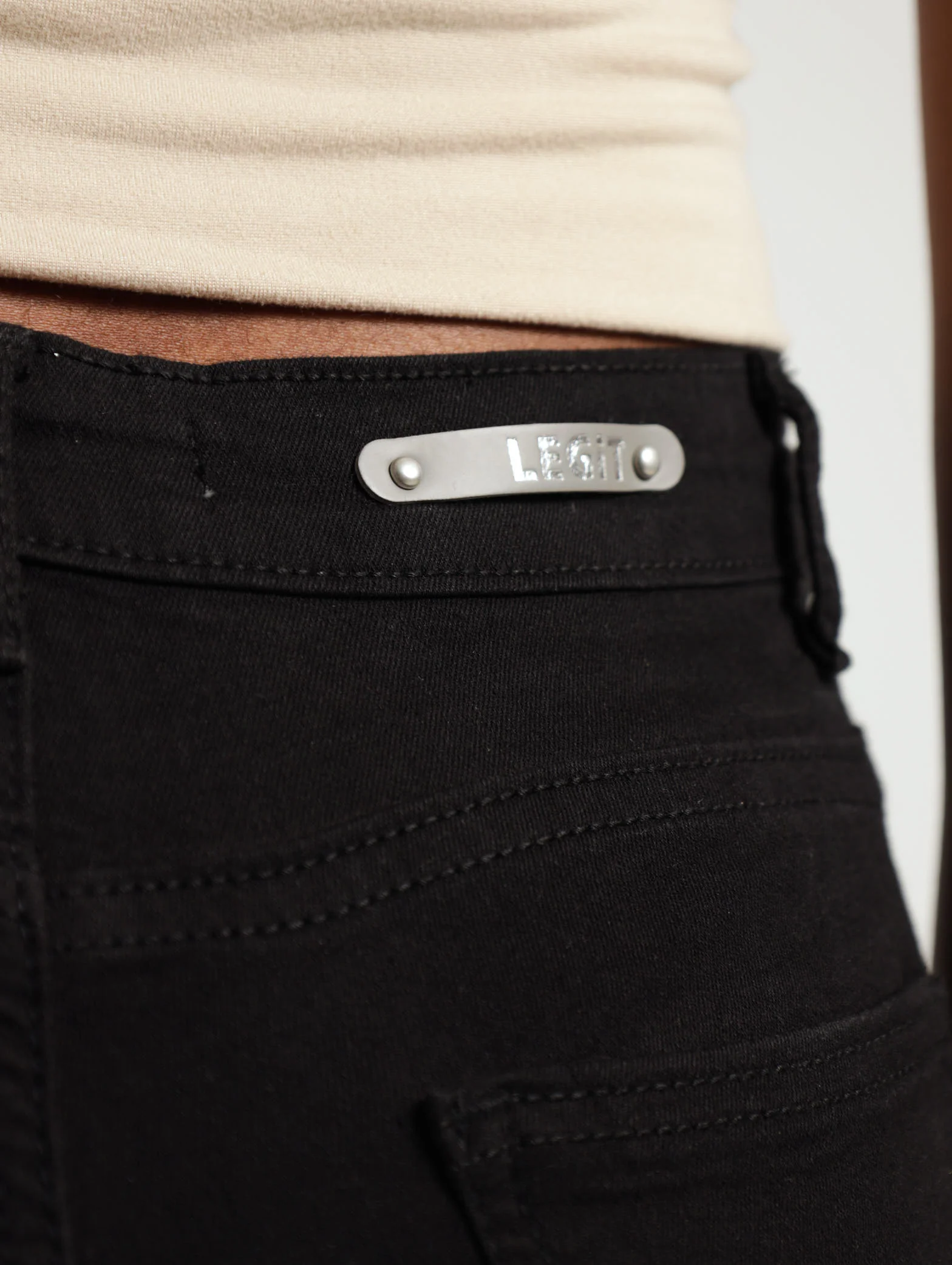 Black Ankle Grazer Skinny Denim Jean - Image 4