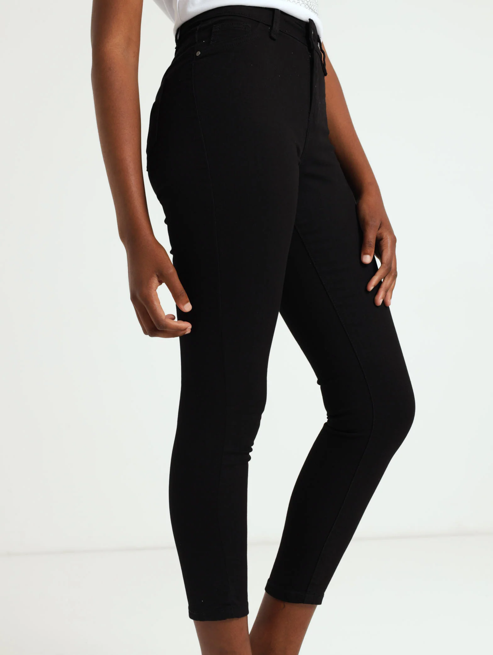 Black Hi-Rise Ankle Grazer Skinny Denim Jean - Image 2