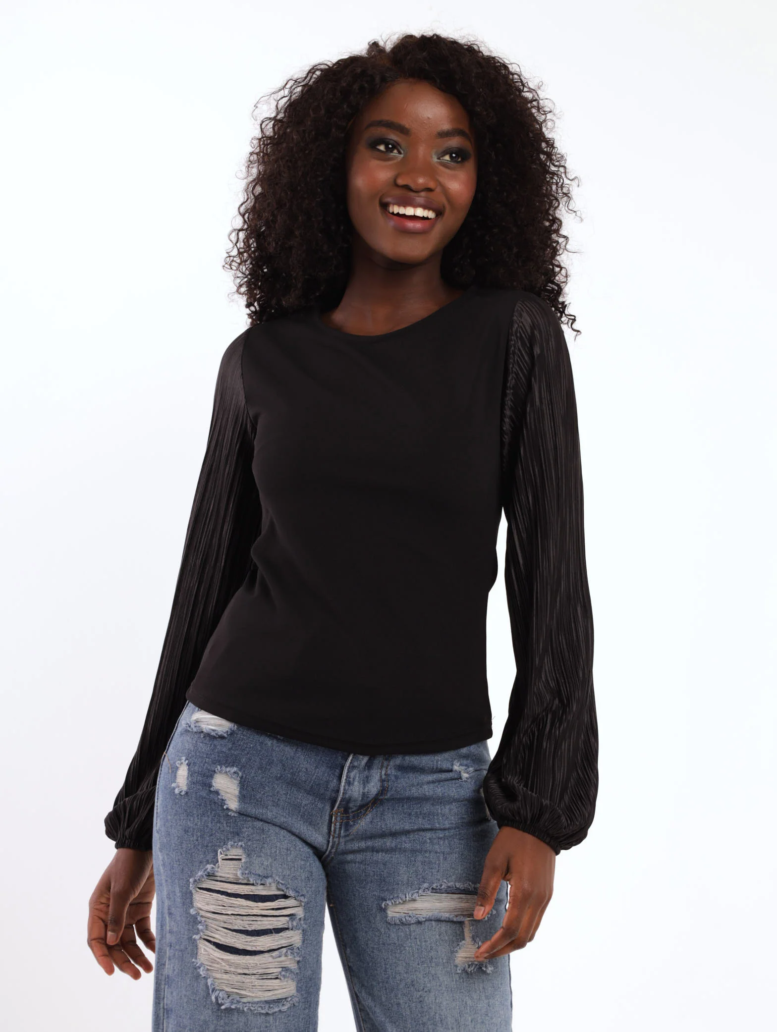 Bodre Long Sleeve Top - Black