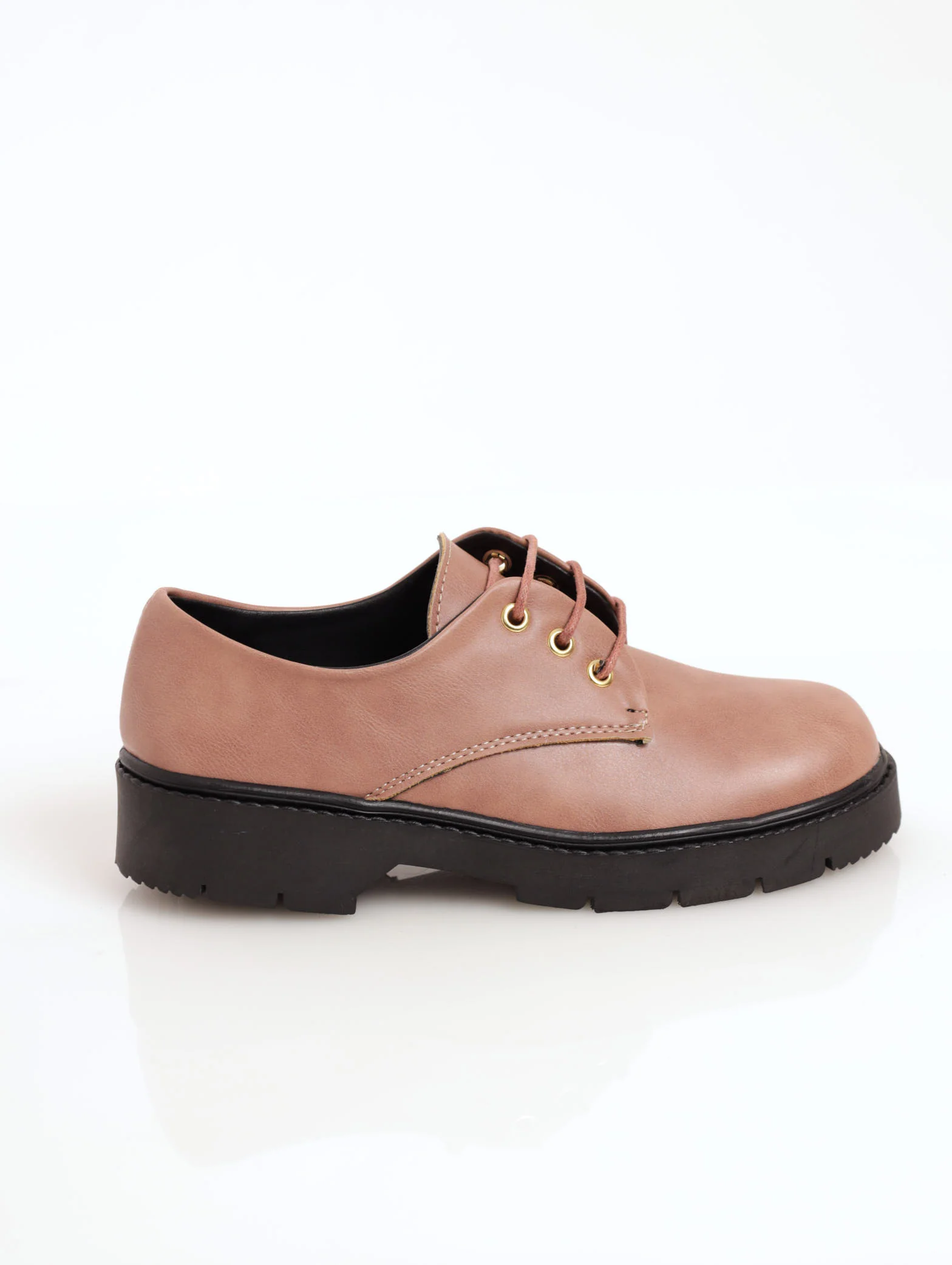 Cleated Lace-Up Shoe - Dark Blush - Image 3