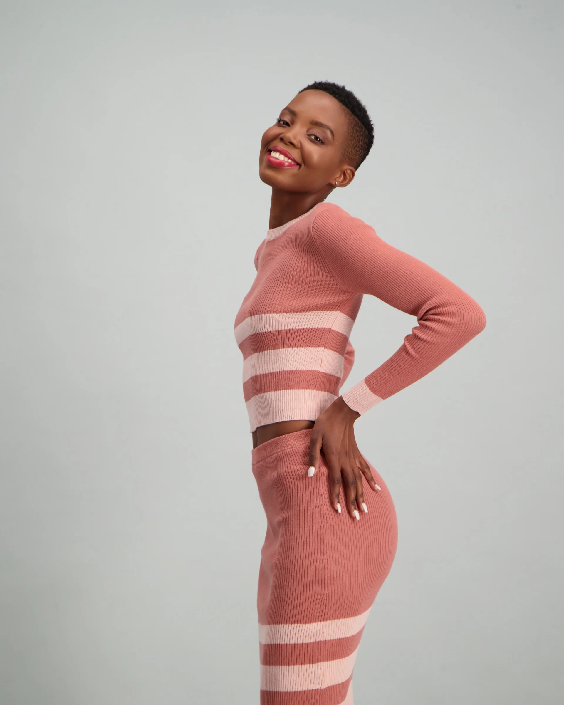 Contrast Stripe Top - Pink - Image 2