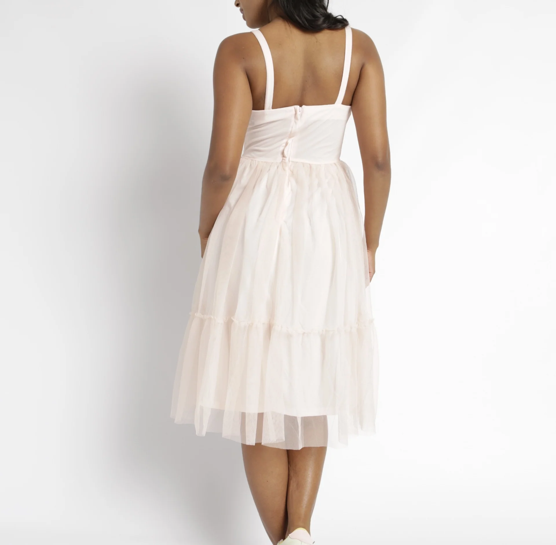 Corset Detail Tiered Prom Dress - Pink - Image 4