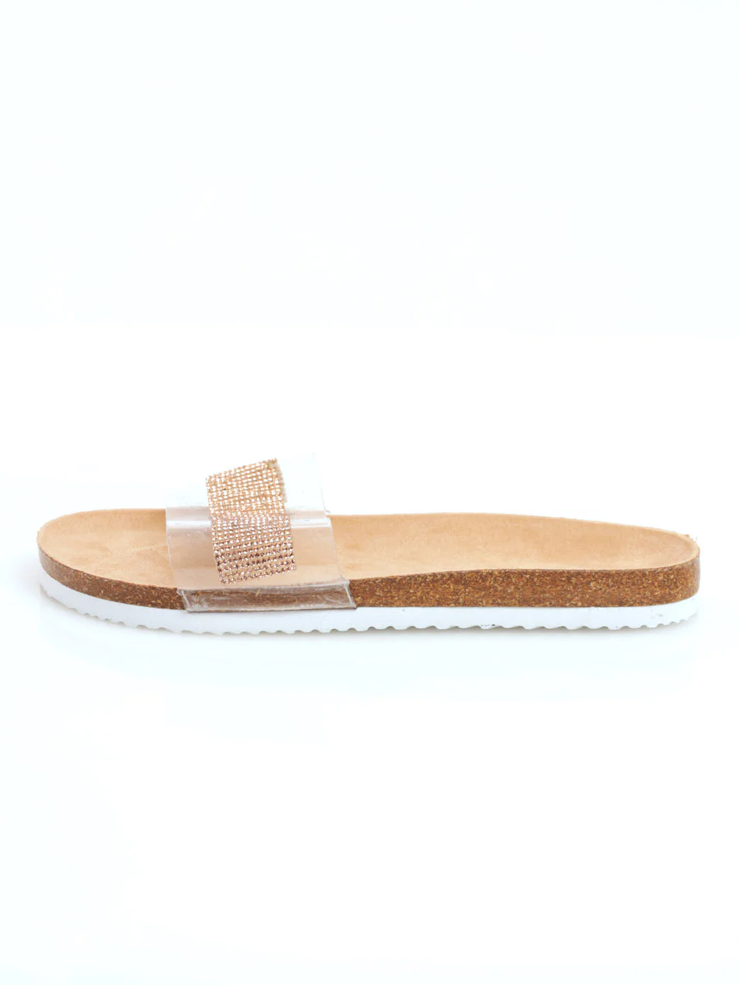Cross Vinyl And Diamante Mule Sandal - Clear - Image 2