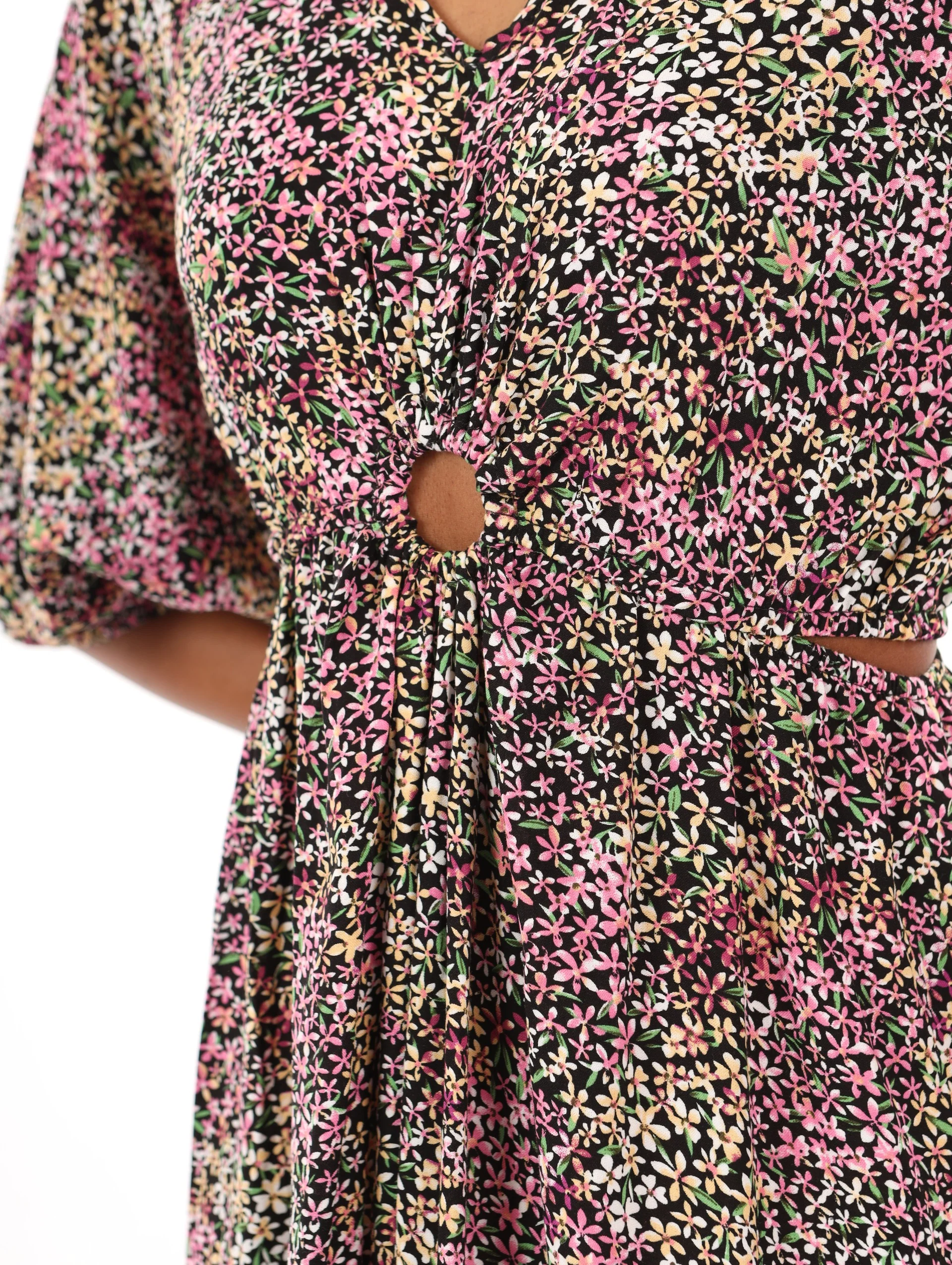 Cut Out Midi Dress - Multi - Image 5