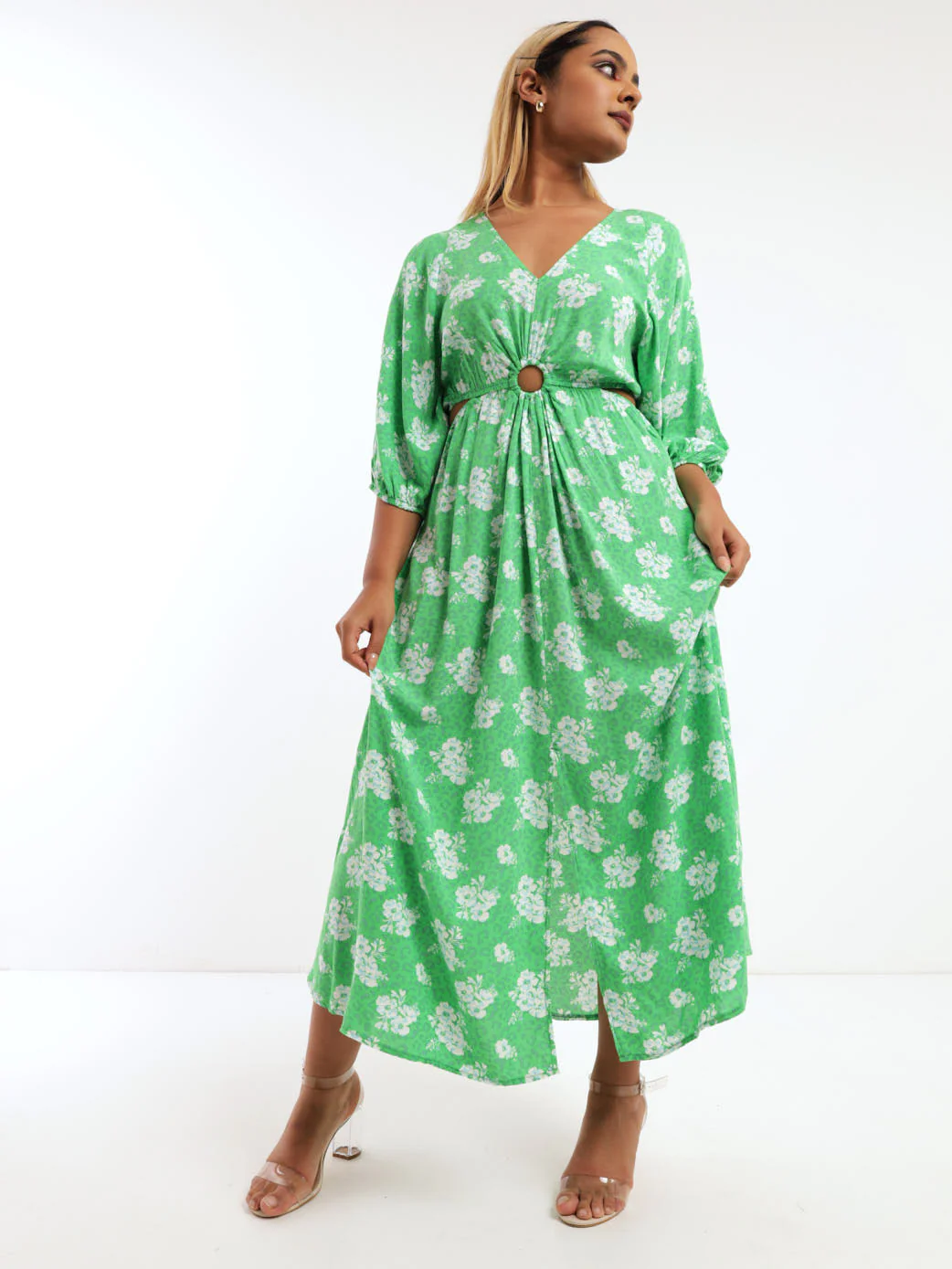 Cut Out Ring Midi Dress - Image 2