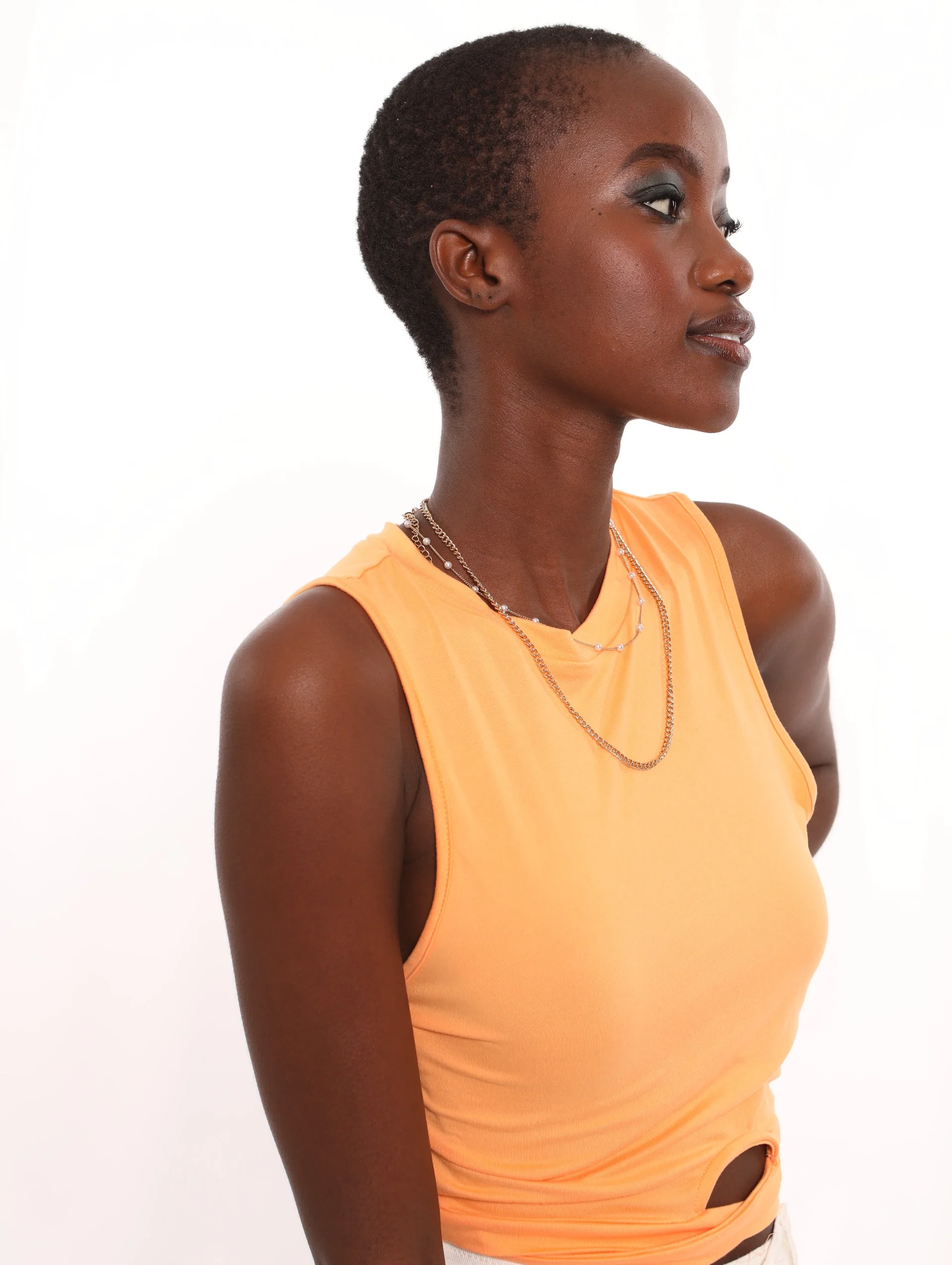 Cut-Out Waist Tank - Orange - Image 2