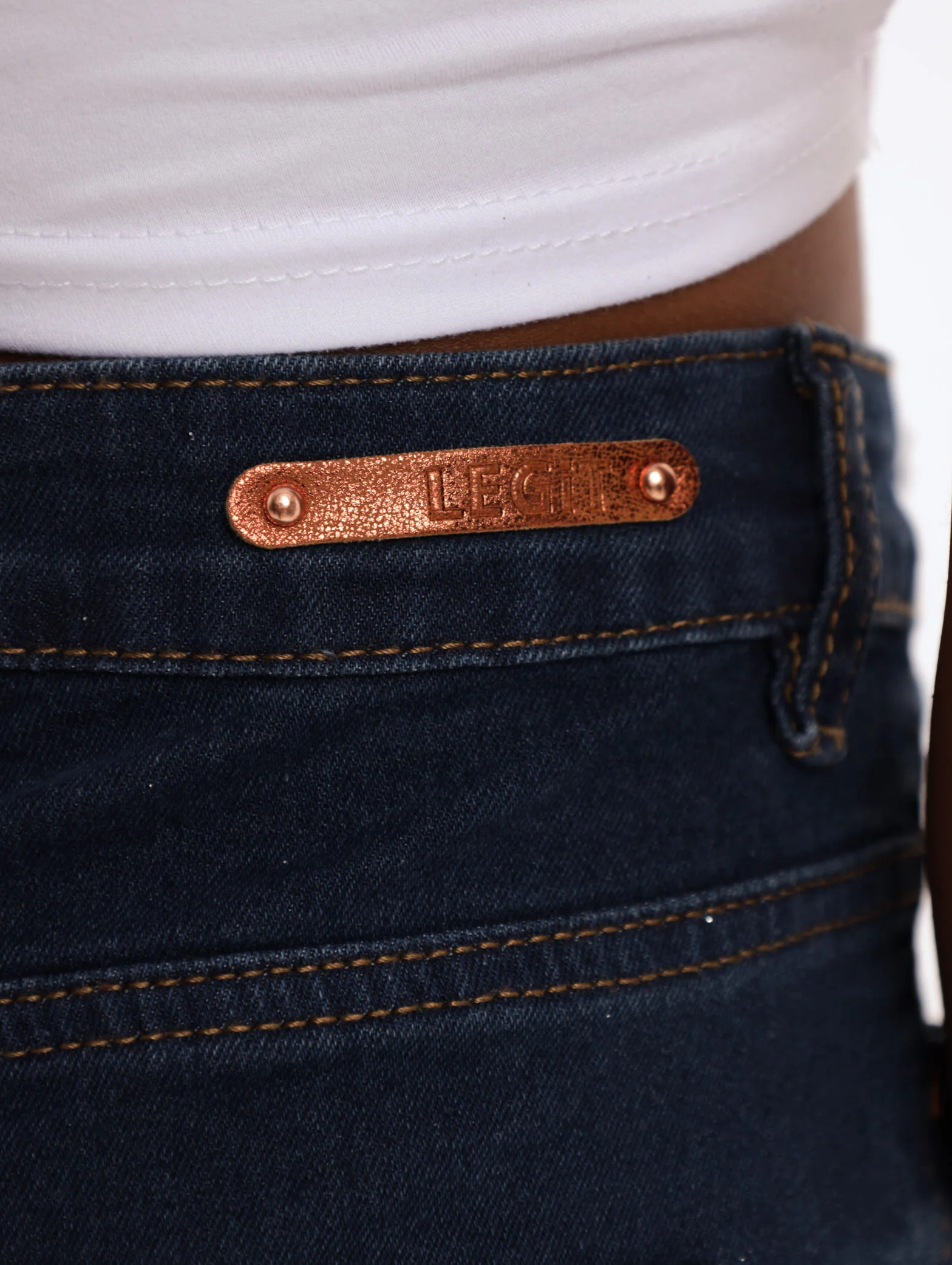 Dark Wash Ink Chewed Hem Abraised Skinny Denim Jean - Image 4