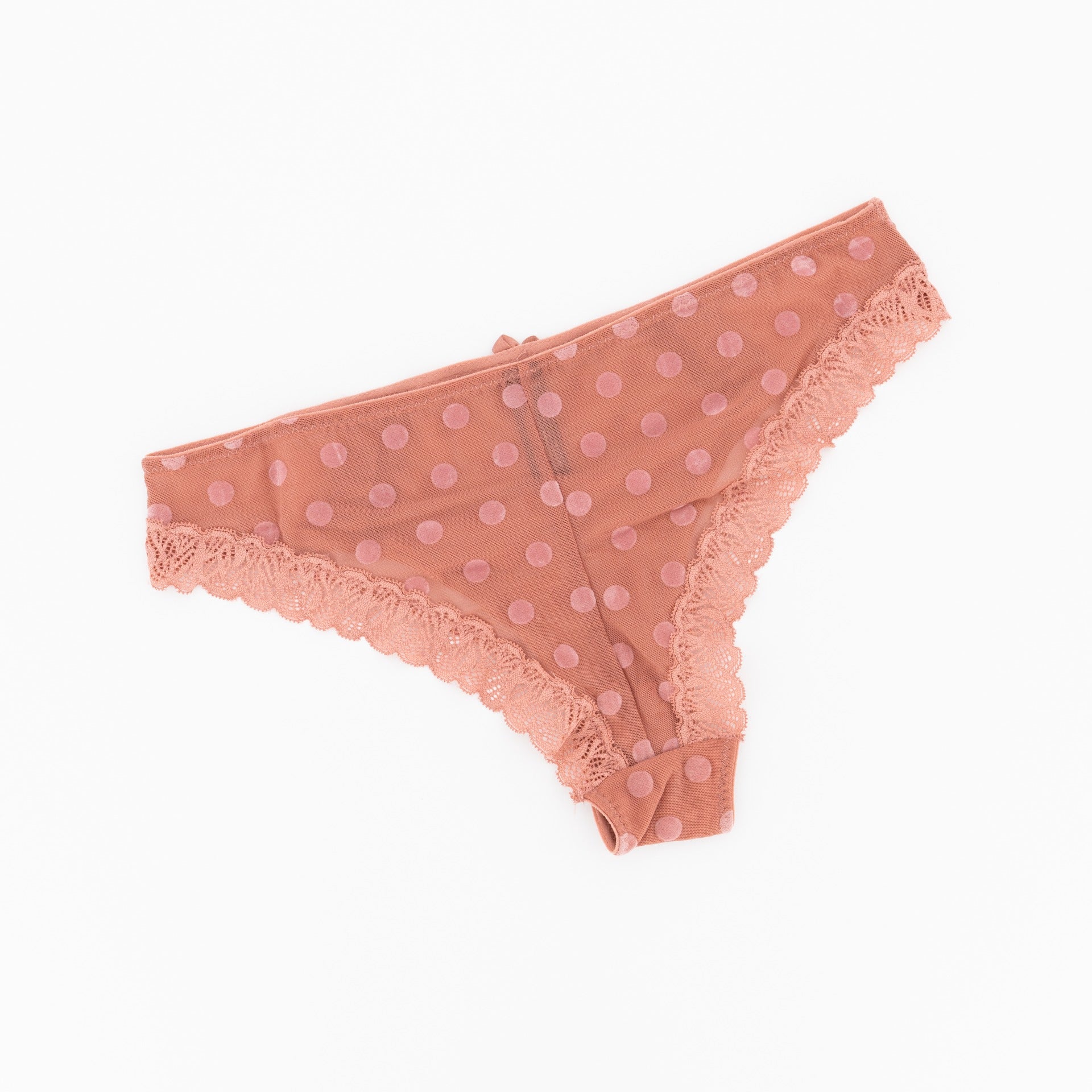 Dot Mesh Brazilian Panty - Mink - Image 2