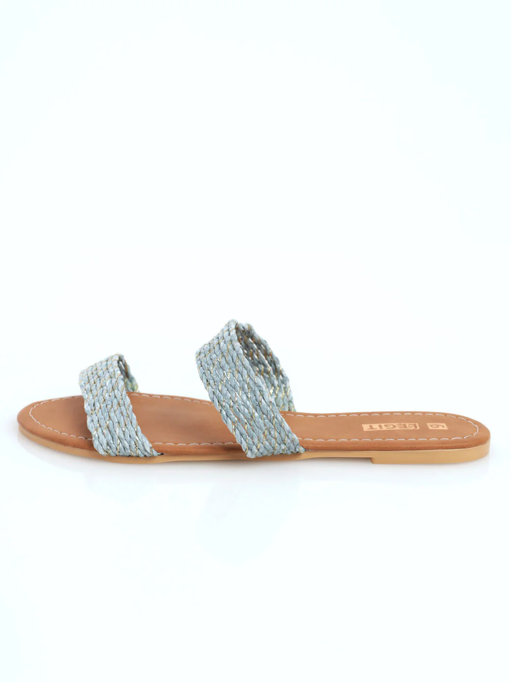Double Band Twist Weave Mule Sandal - Blue - Image 2