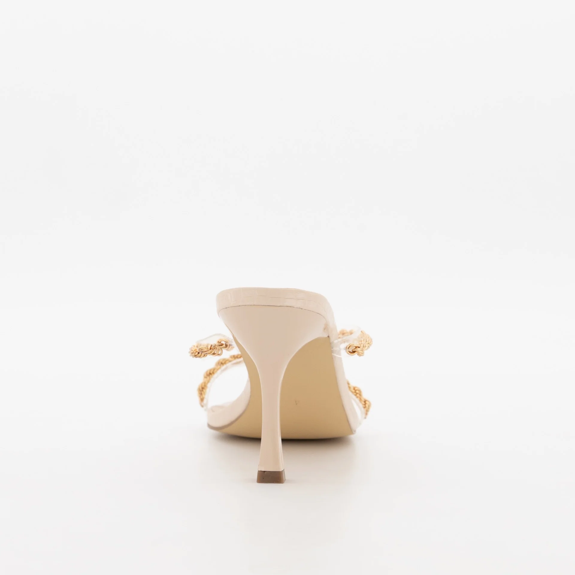 Double Strap Chain Stiletto Heel - Clear - Image 3