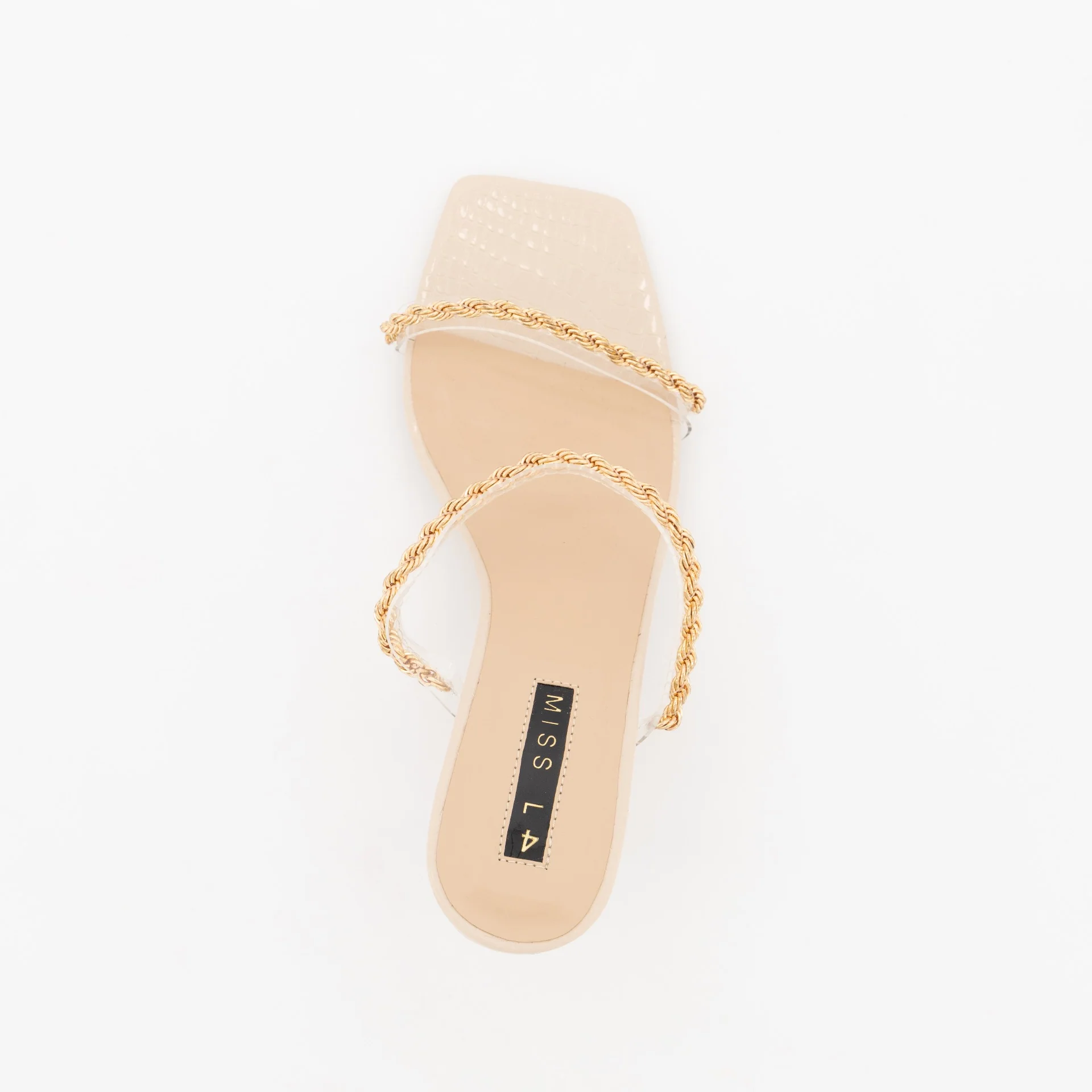 Double Strap Chain Stiletto Heel - Clear - Image 5