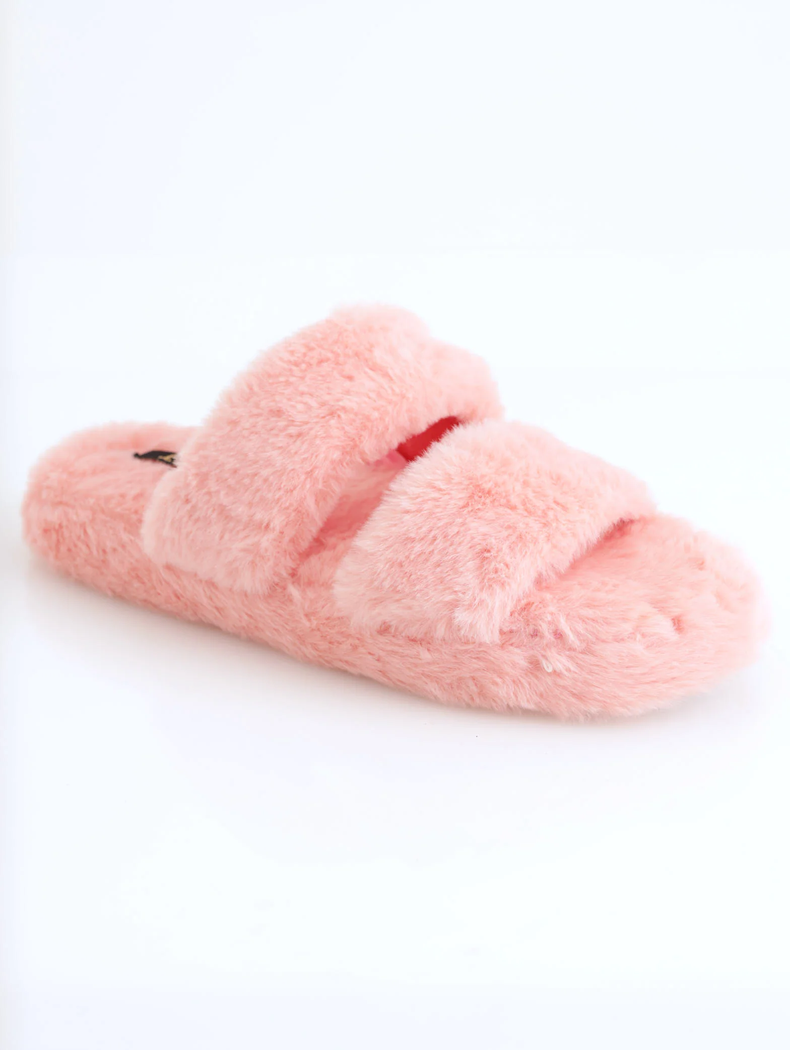 Double Strap Chunky Mule Slipper - Coral