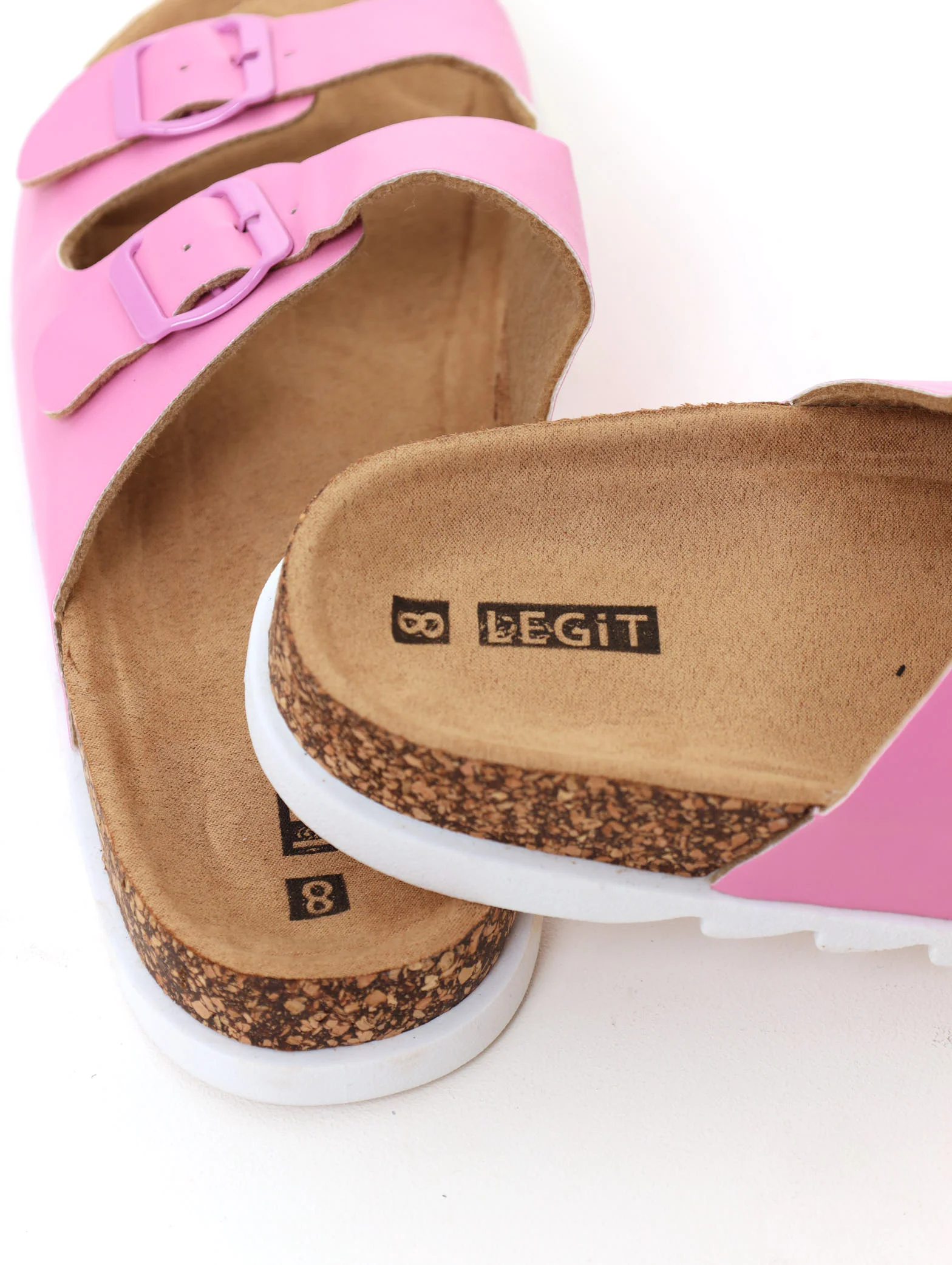 Double Strap Plain Sandal - Pink Macaroon - Image 3
