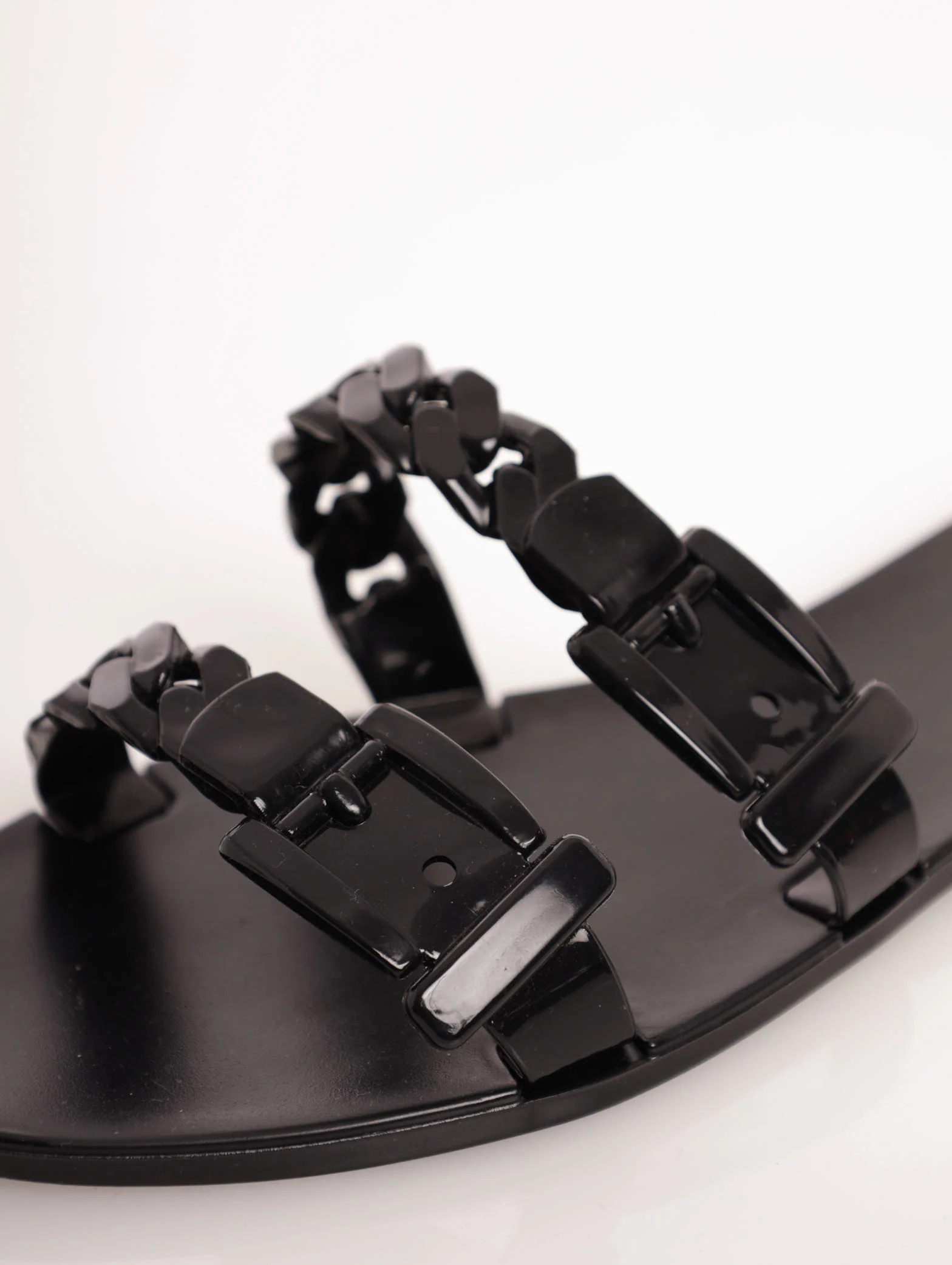Double Strap Plaited Jelly Sandal - Black - Image 5