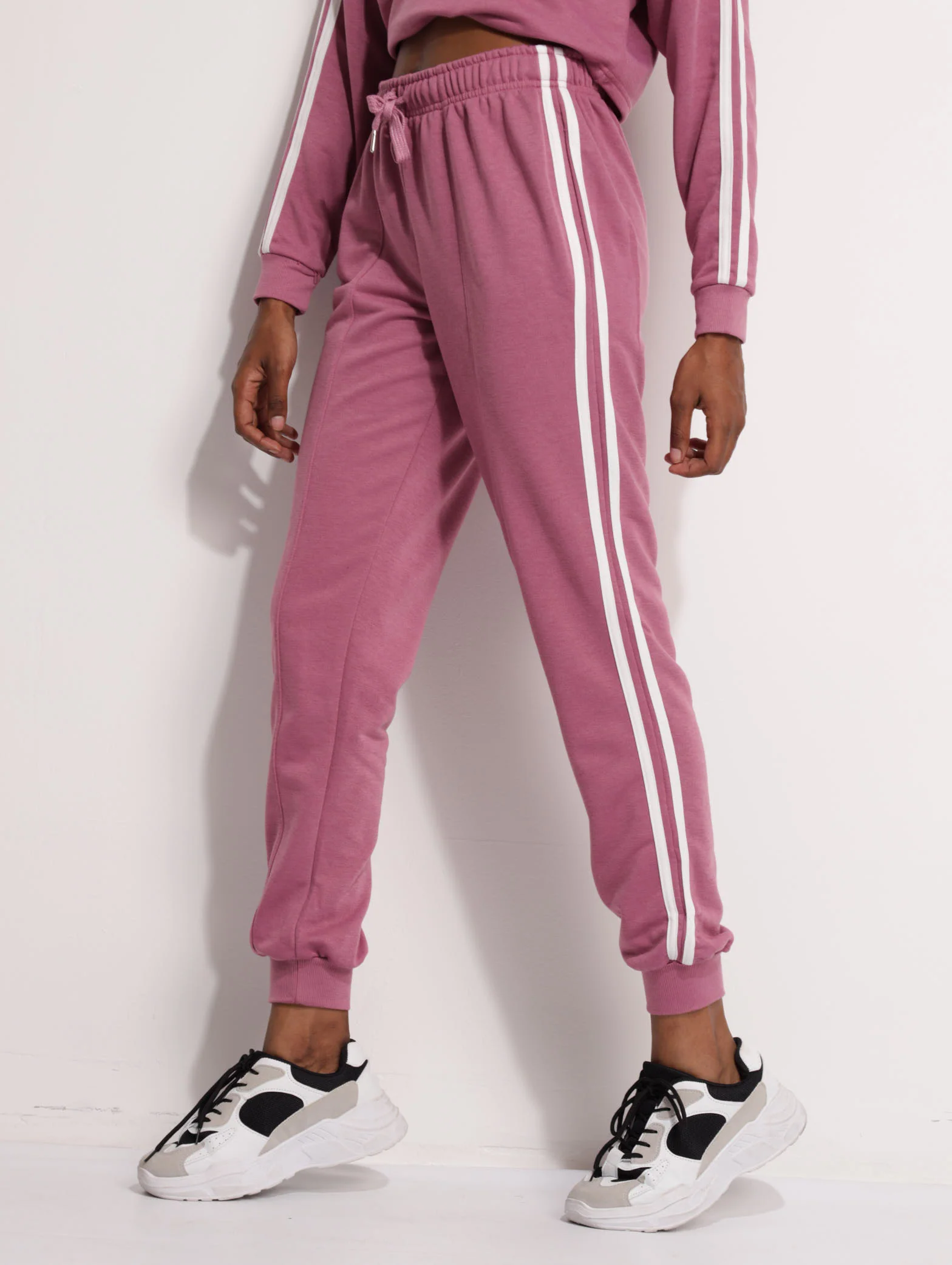 Double Stripe Jogger - Mauve - Image 2