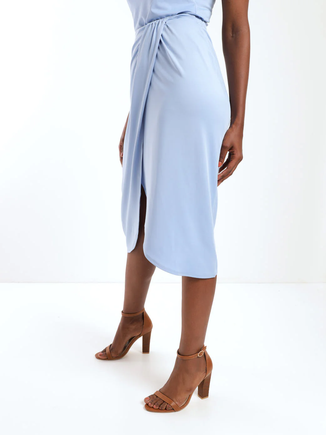 Drapey Slinky Skirt - Blue - Image 2