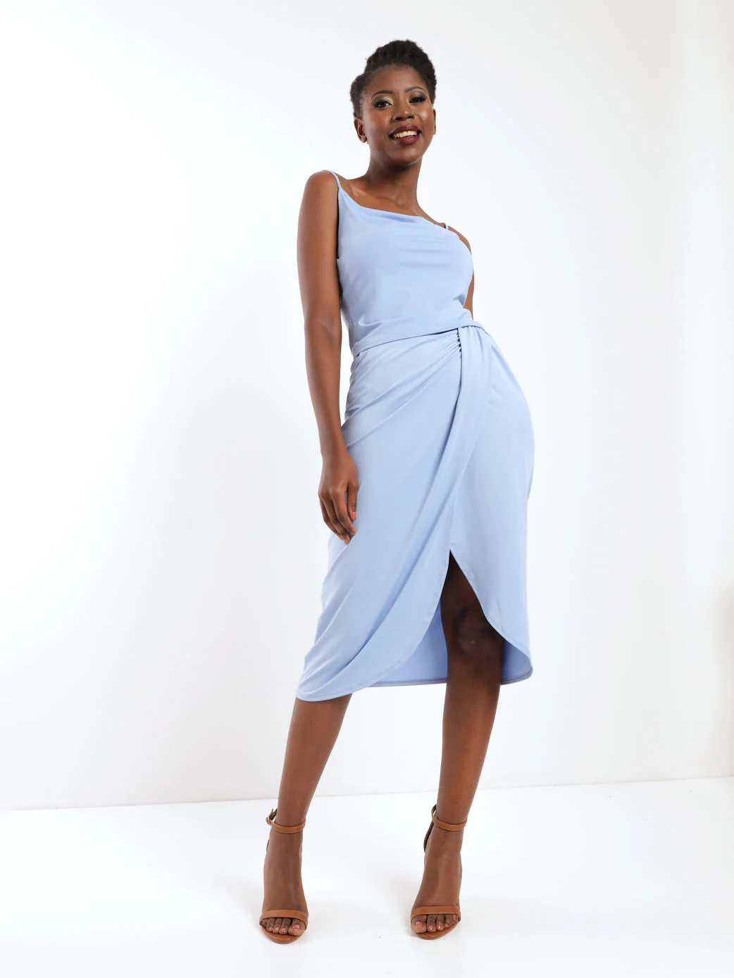 Drapey Slinky Skirt - Blue - Image 4