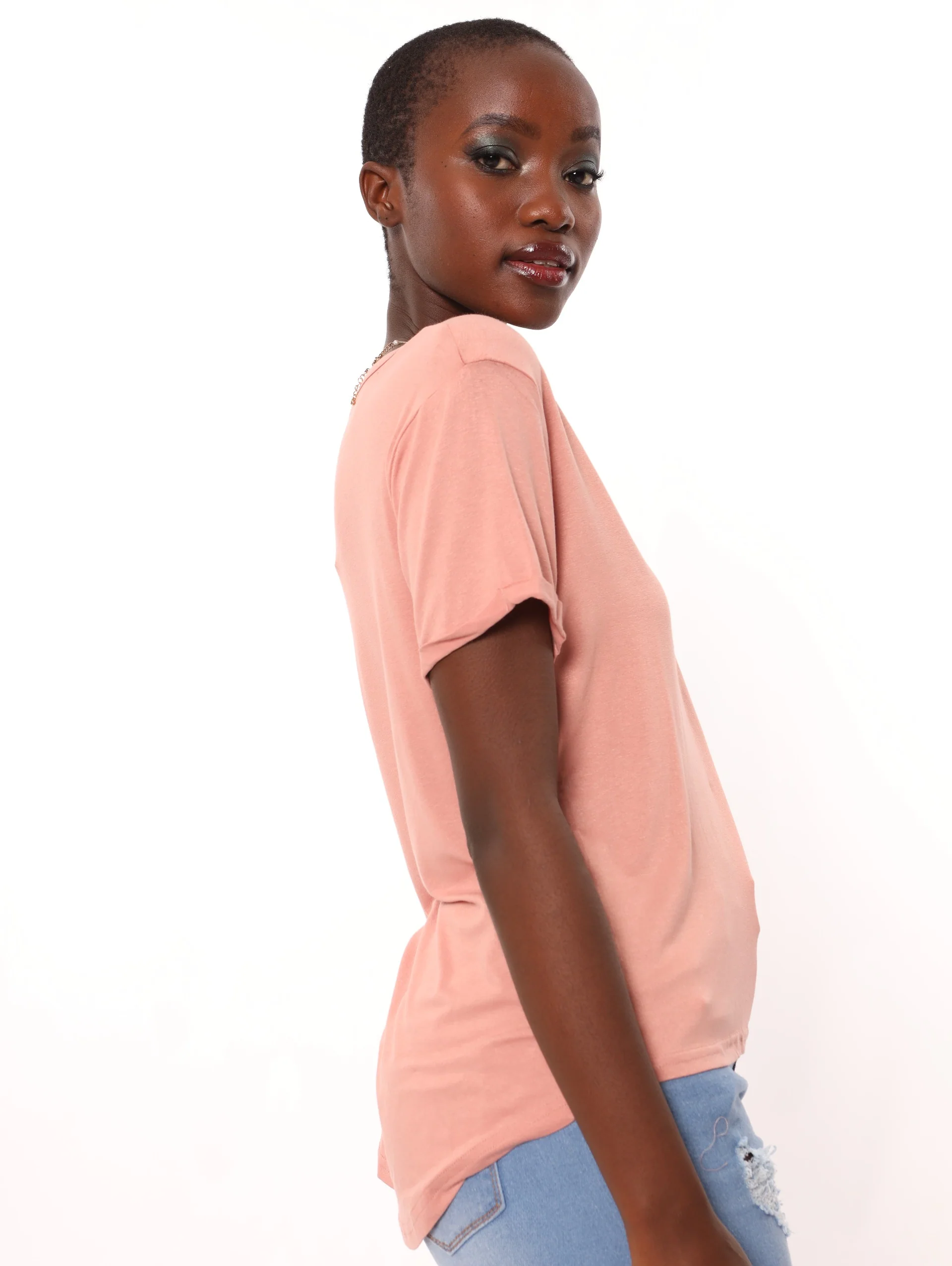 Drapy Pocket Tee - Pink - Image 2