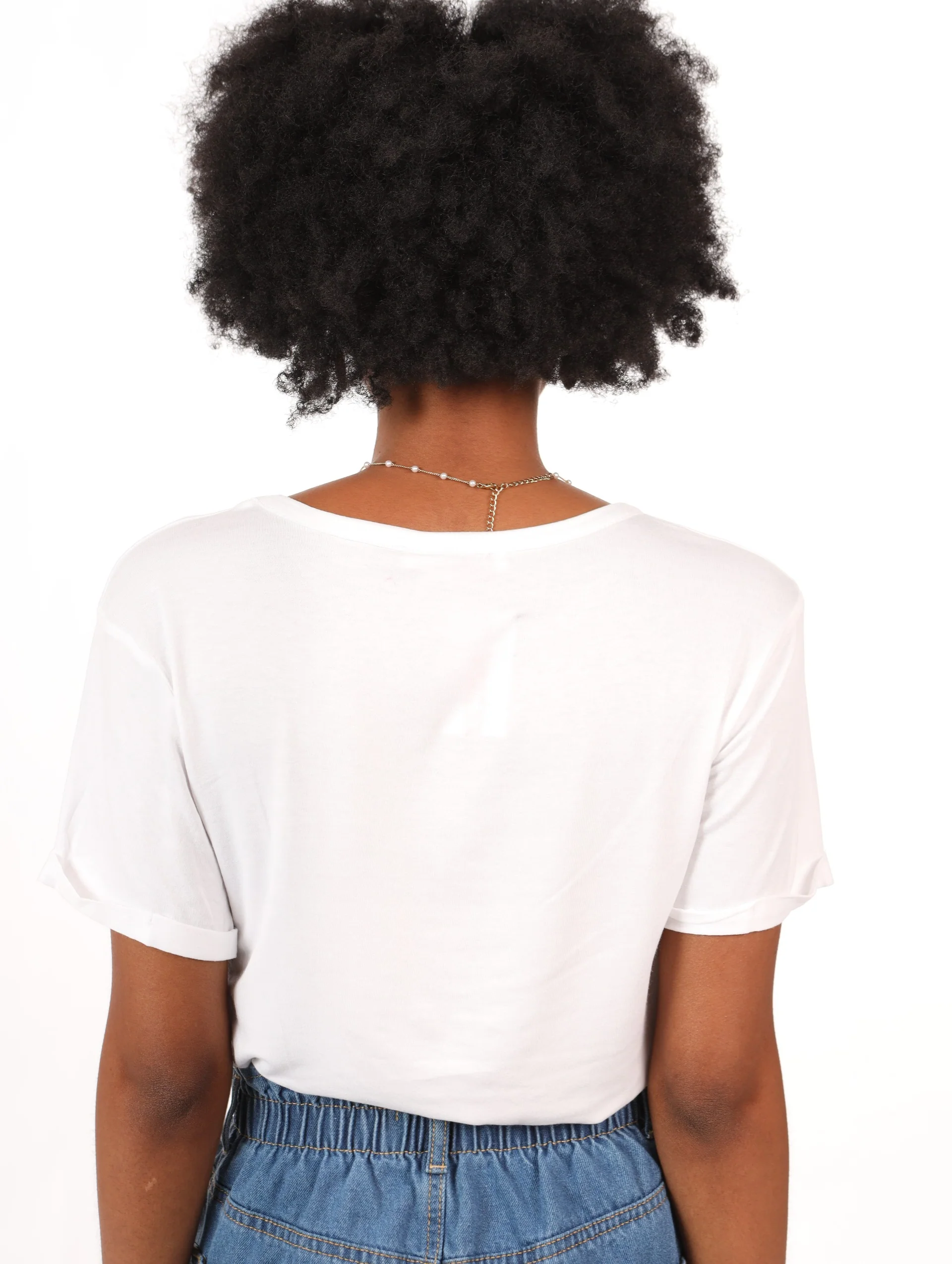 Drapy Pocket Tee - White - Image 4
