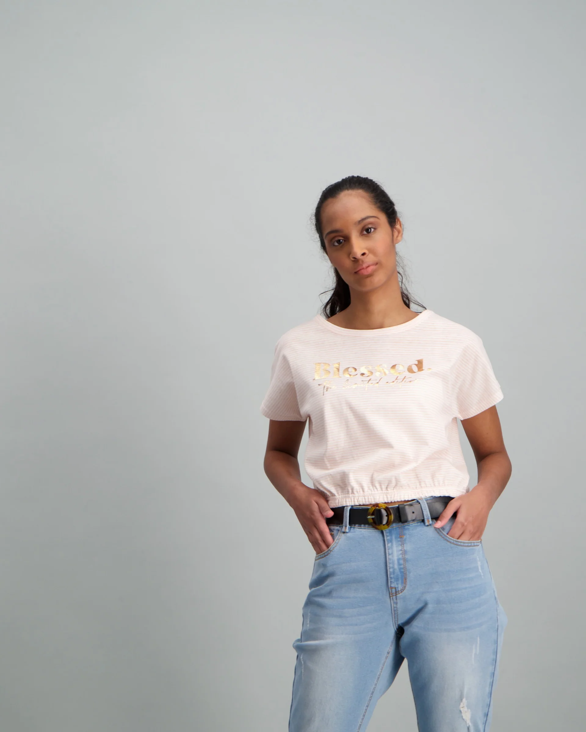 Elastic Print Top - Pink